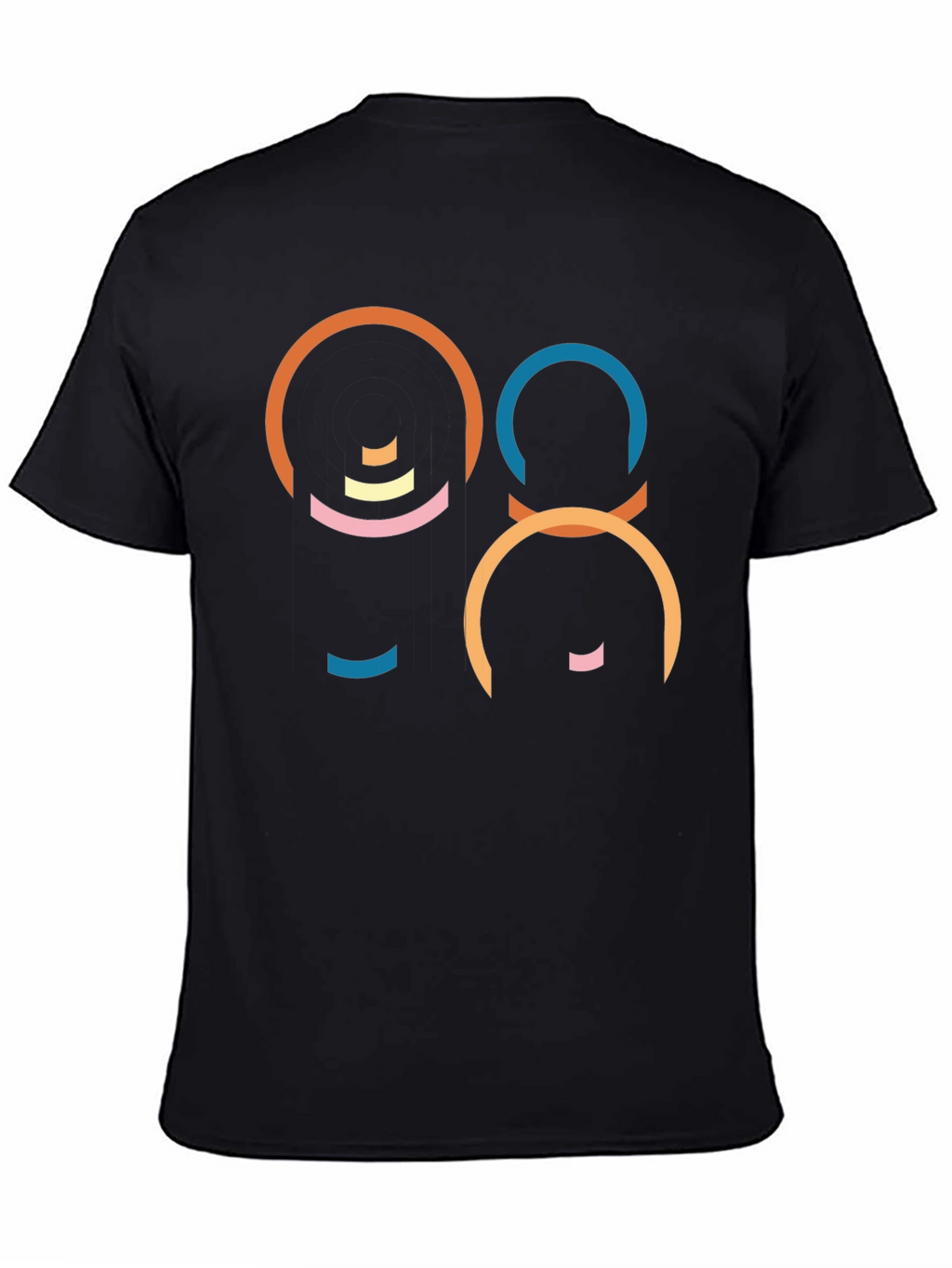 Abstract Geometric Graphic Black T-Shirt