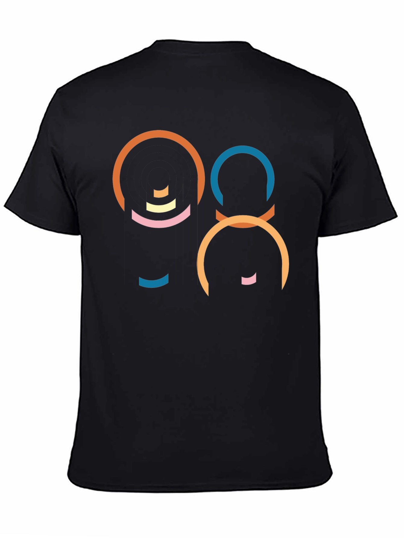 Abstract Geometric Graphic Black T-Shirt