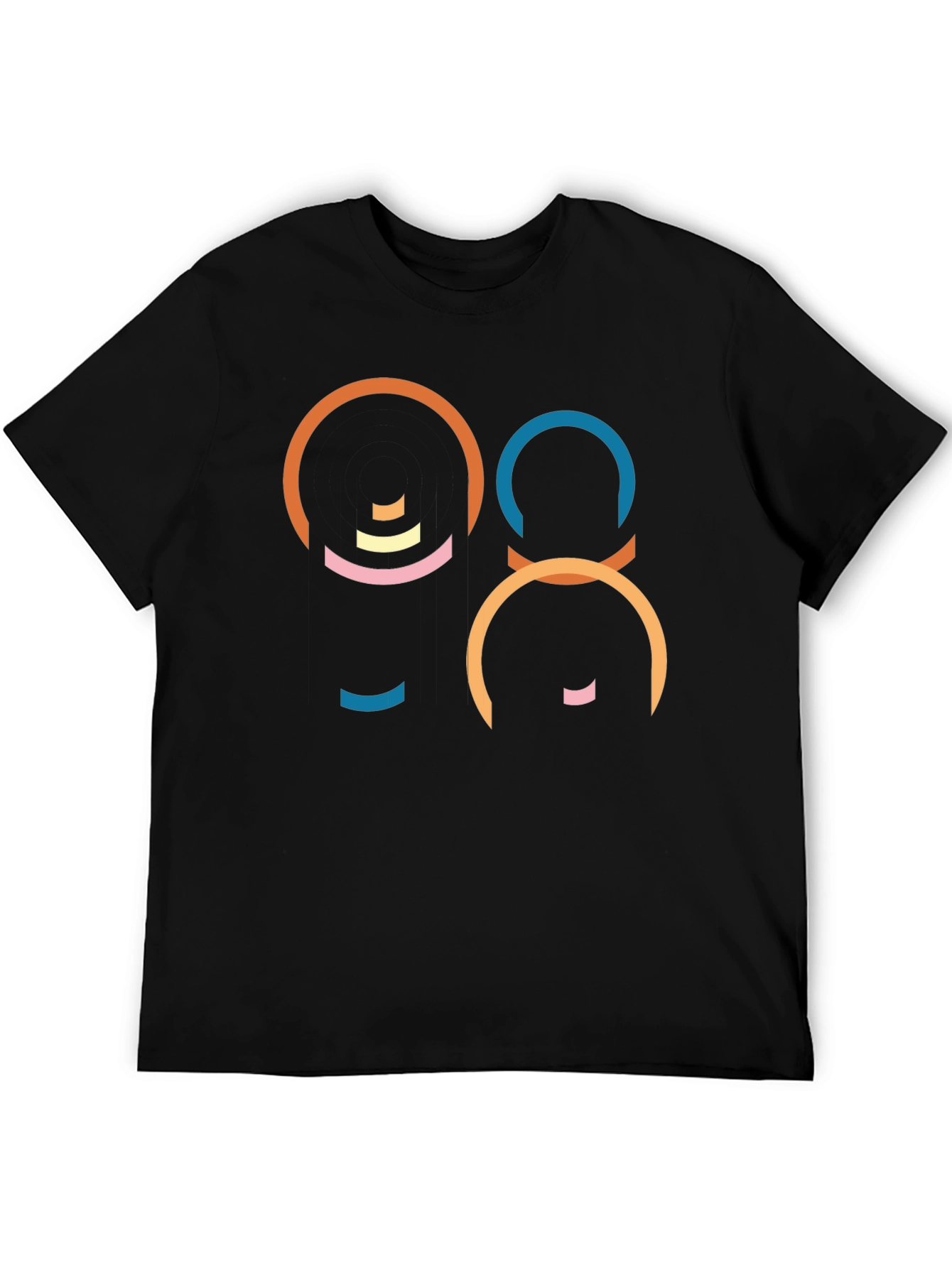 Abstract Geometric Graphic Black T-Shirt