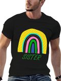 Sister Rainbow Graphic Tee - Cute Family Matching Shirt