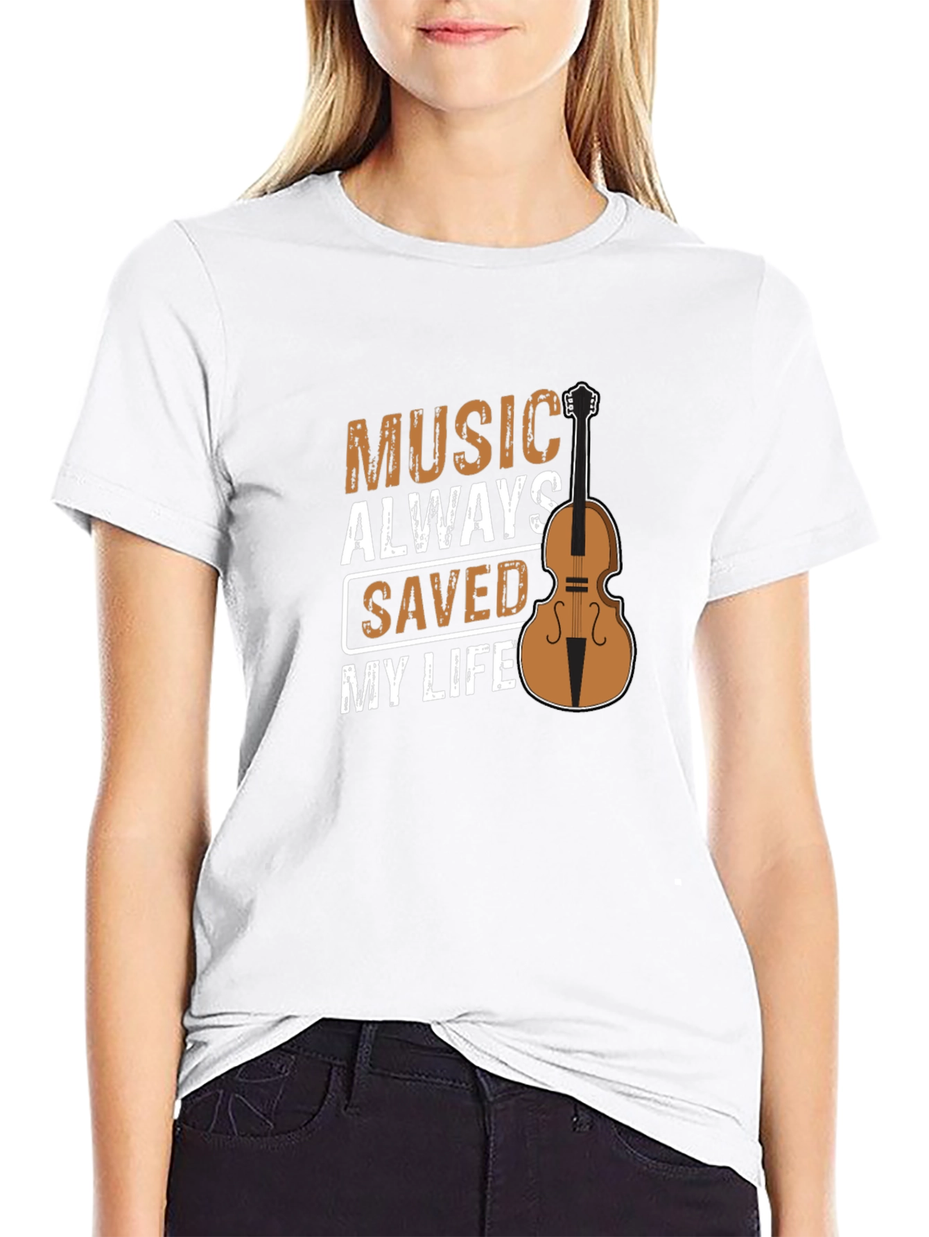 Music Saved My Life T-Shirt - Black Short Sleeve Graphic Tee