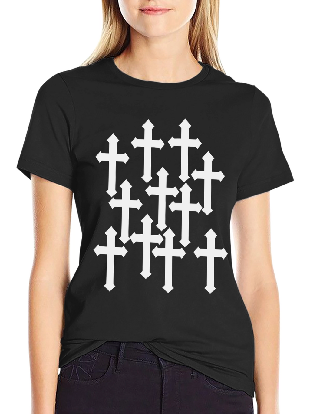 Cross Graphic Black T-Shirt - Stylish and Trendy