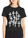 Cross Graphic Black T-Shirt - Stylish and Trendy