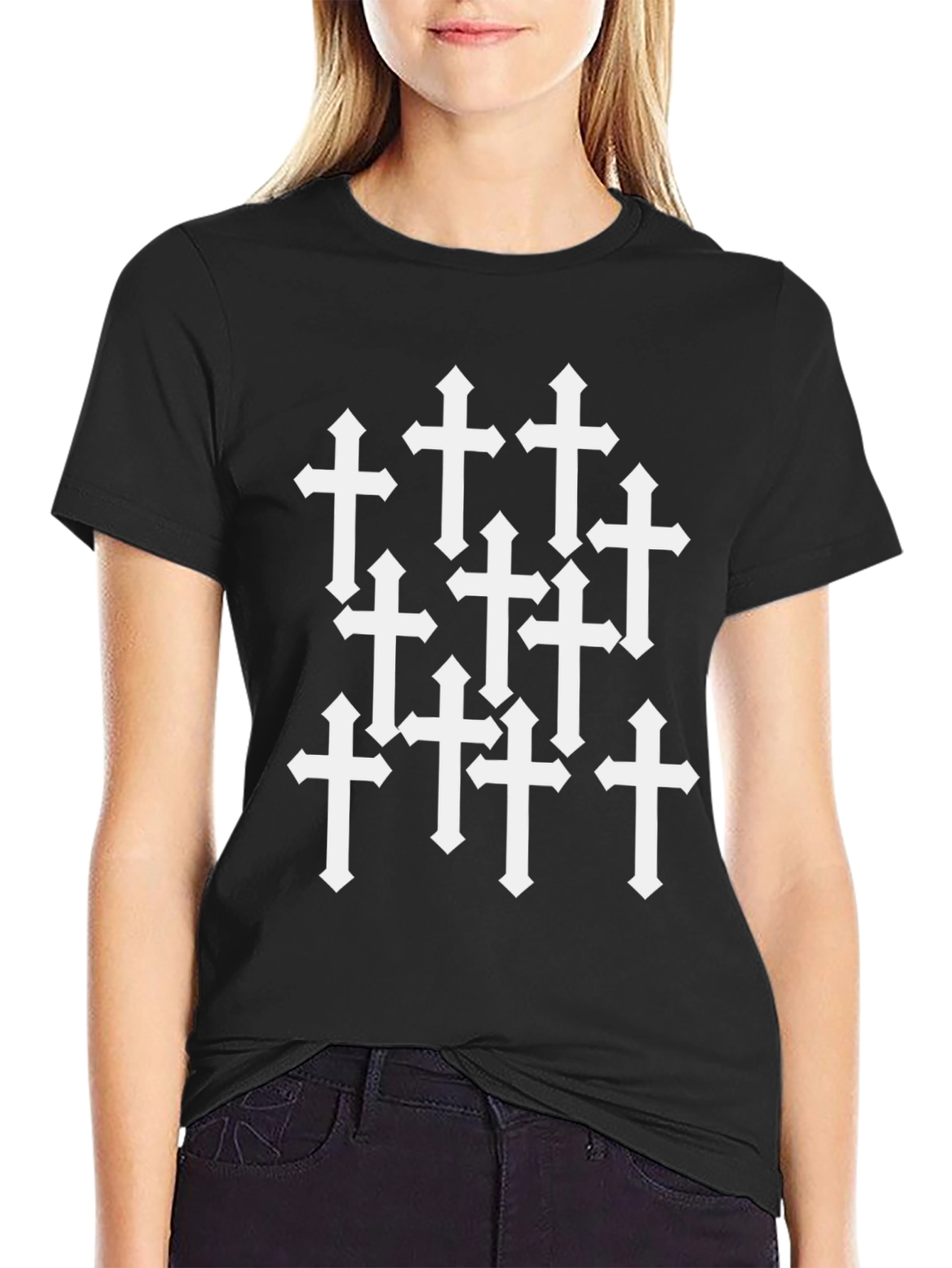 Cross Graphic Black T-Shirt - Stylish and Trendy