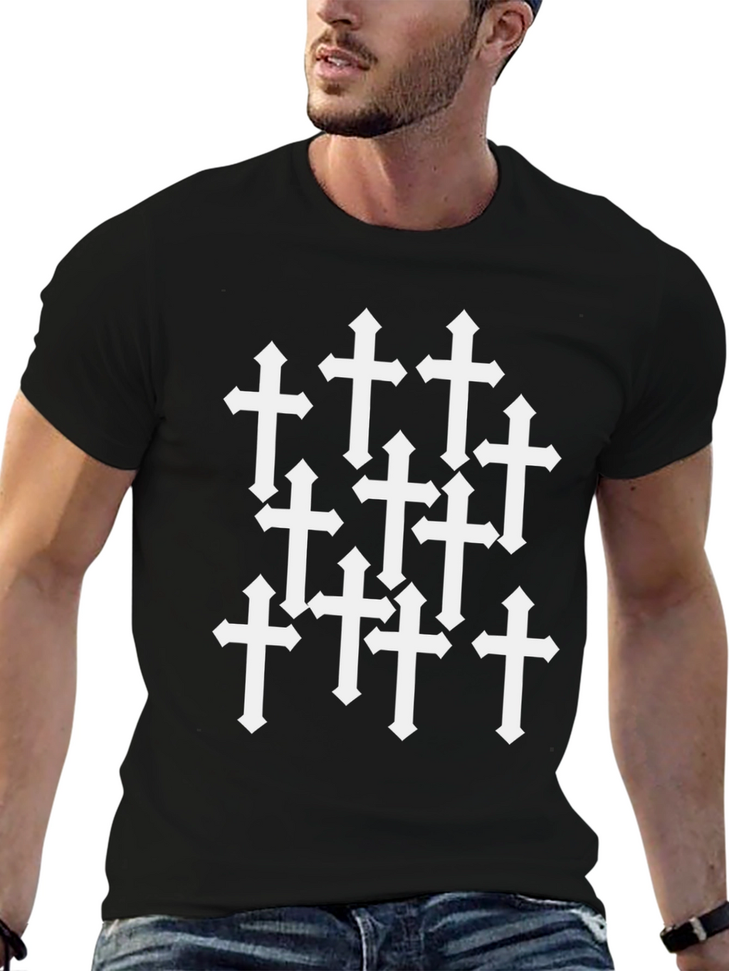 Cross Graphic Black T-Shirt - Stylish and Trendy