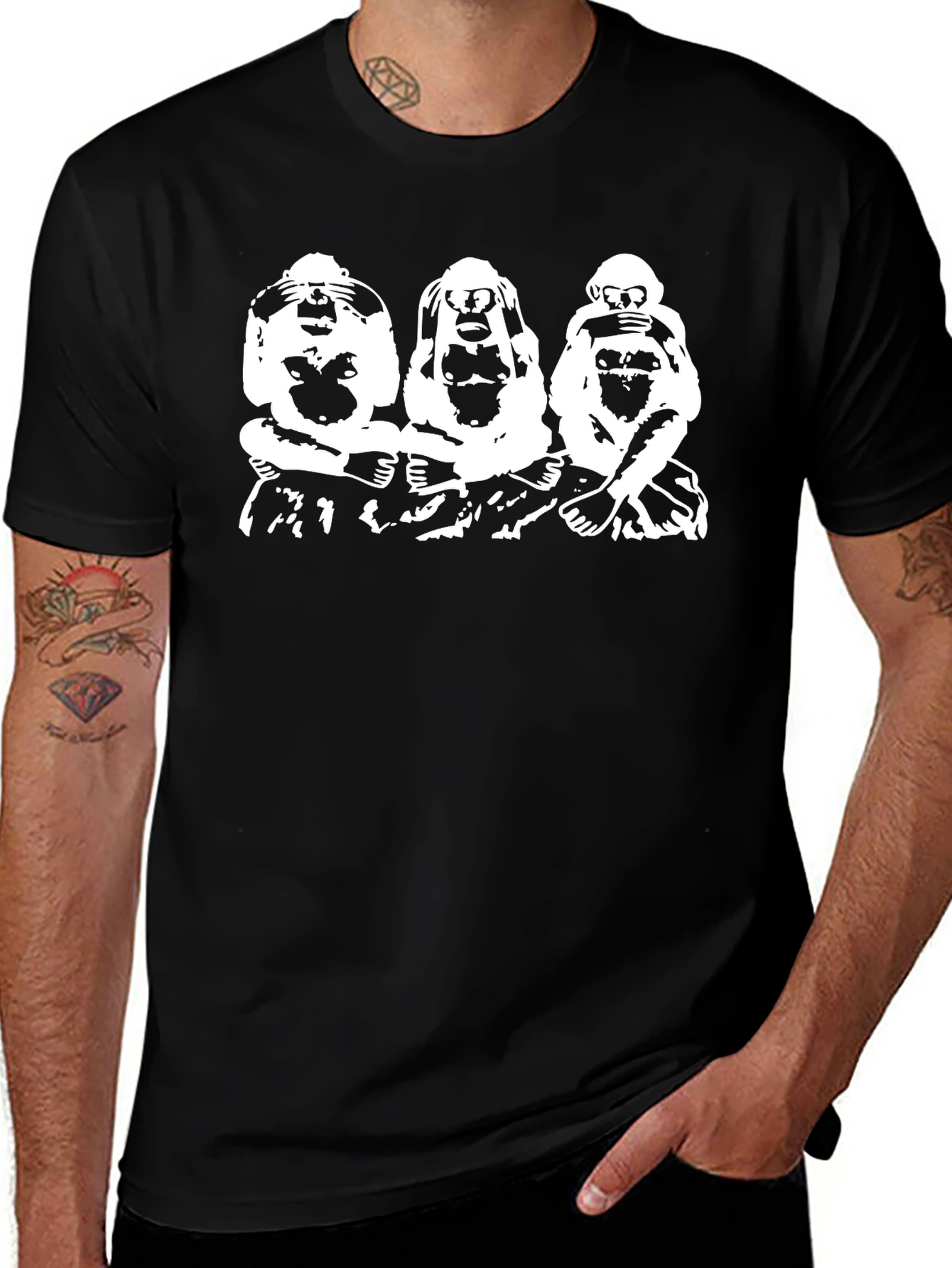 Hear See Speak No Evil Monkey T-Shirt