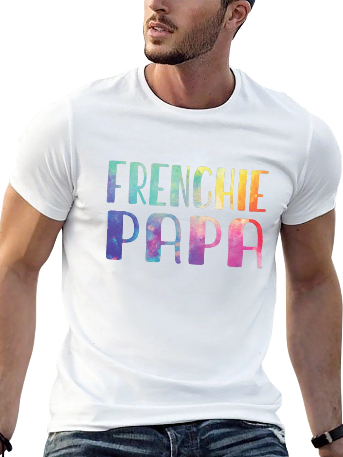 Frenchie Papa Tie Dye T-Shirt