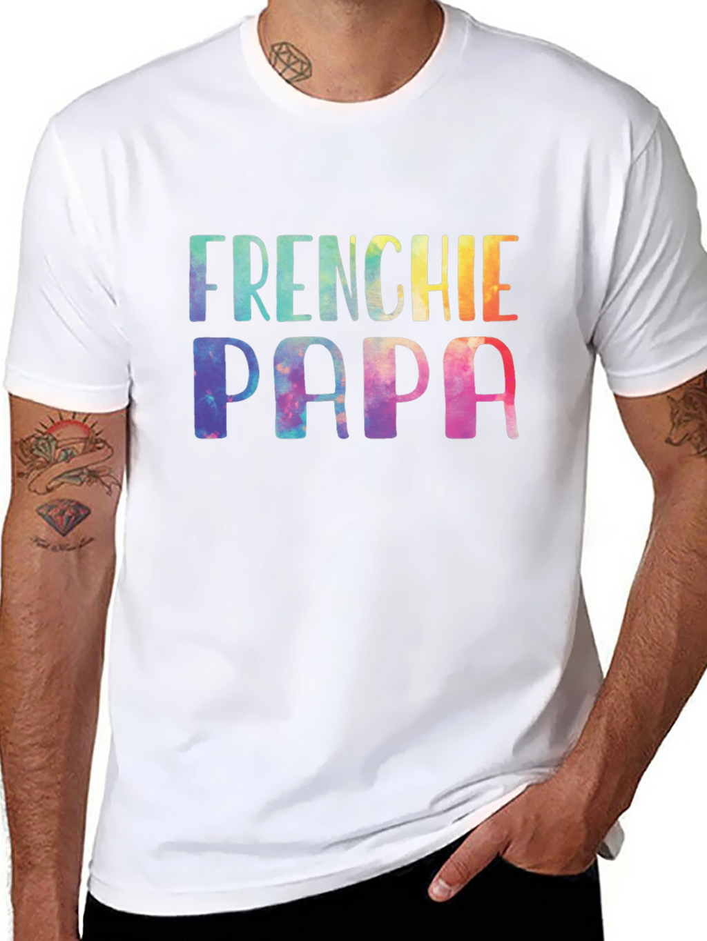 Frenchie Papa Tie Dye T-Shirt