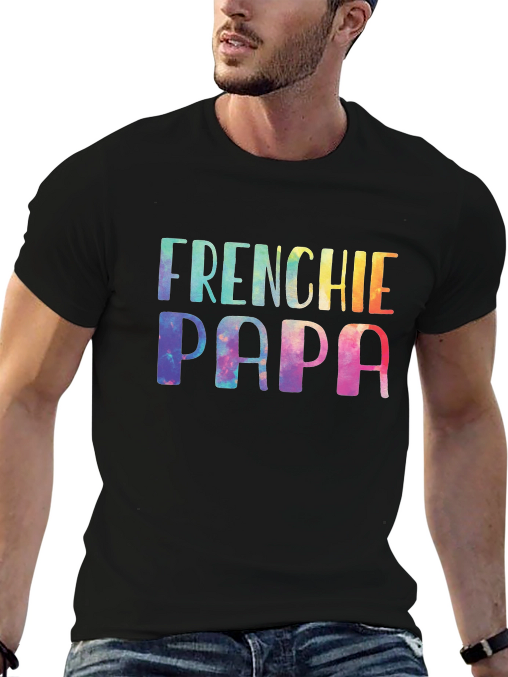 Frenchie Papa Tie Dye T-Shirt