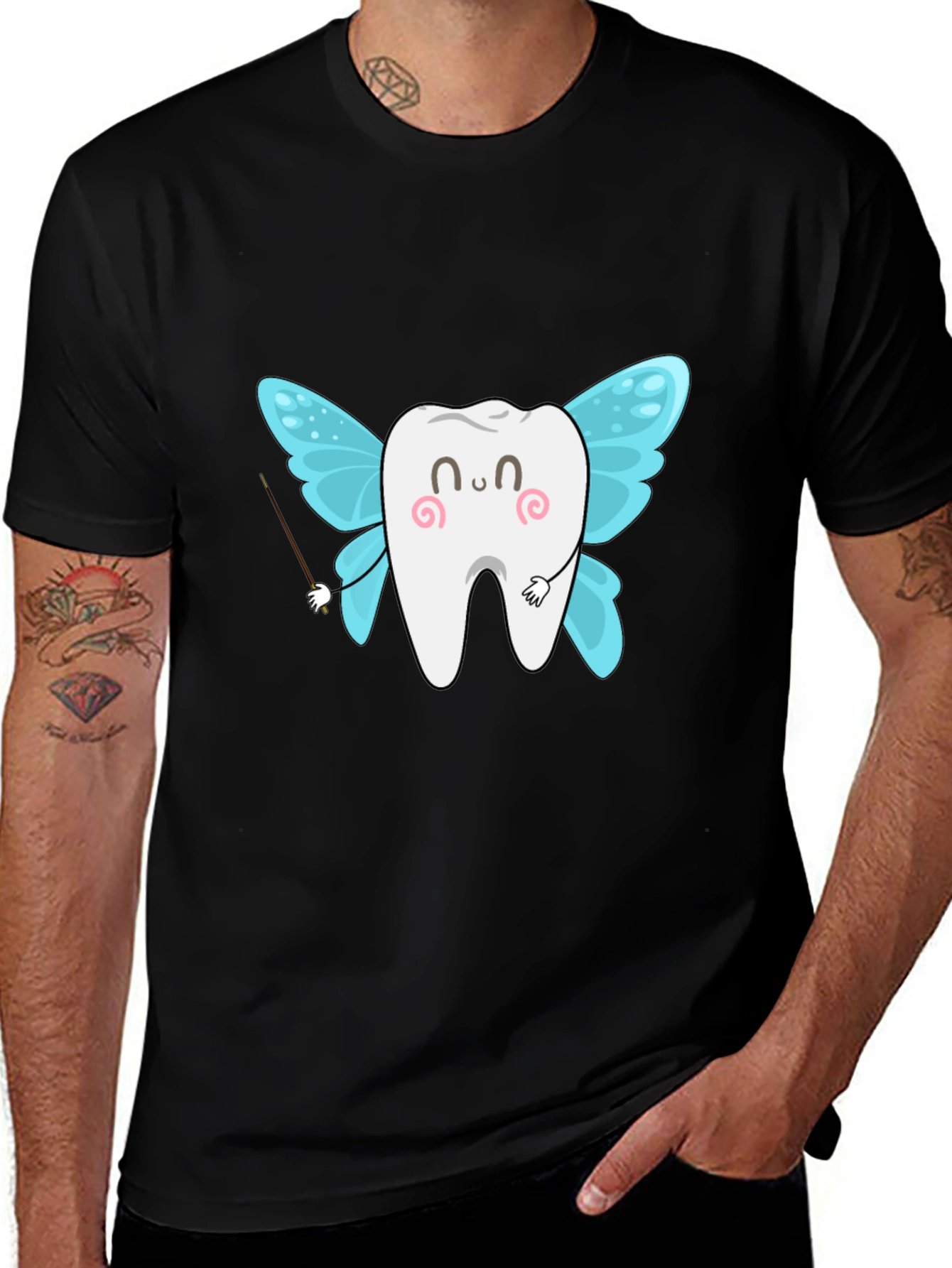 Tooth Fairy Graphic T-Shirt - Black Cotton Tee