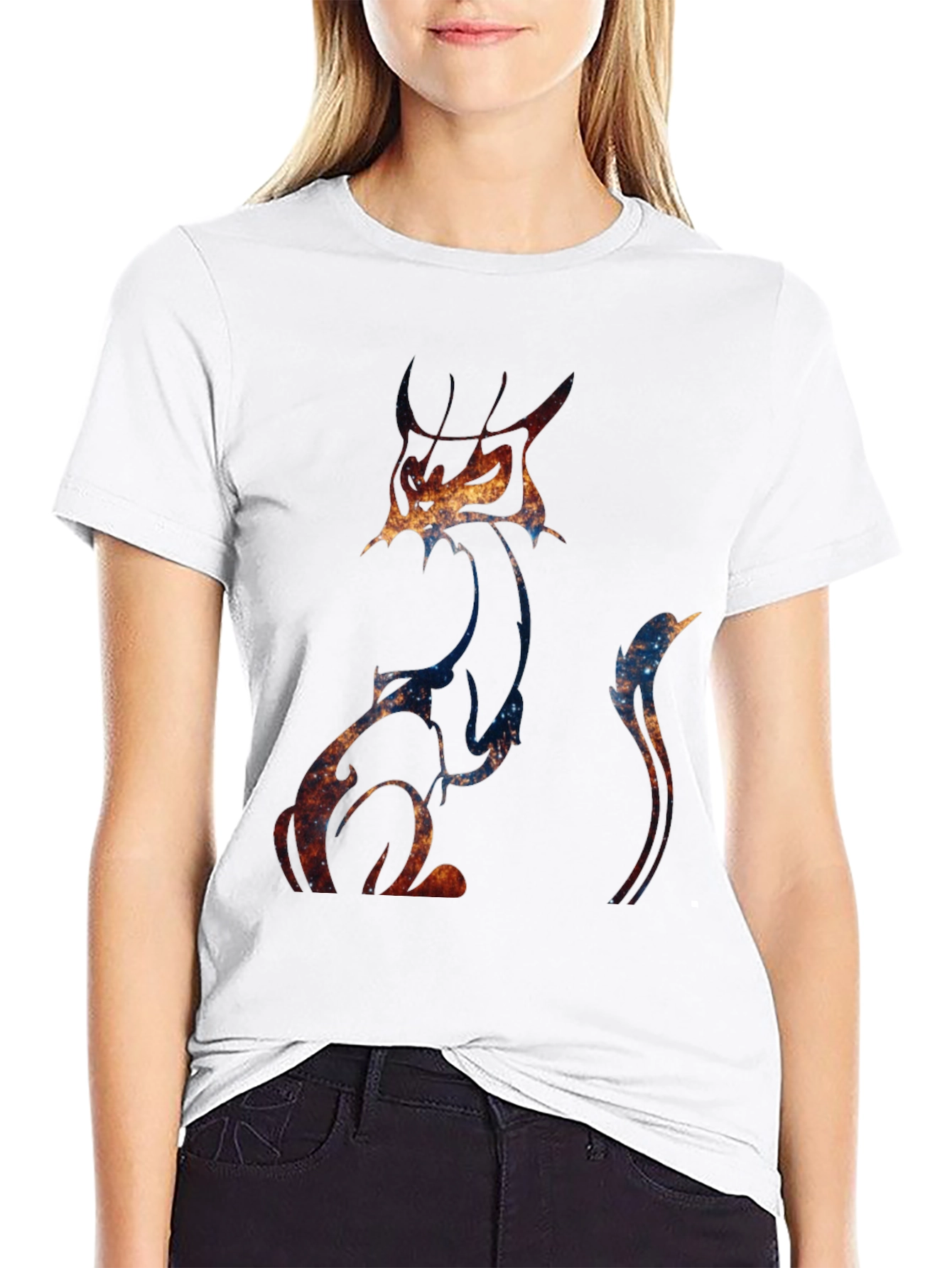Galaxy Cat Graphic Tee - Unique Space Design