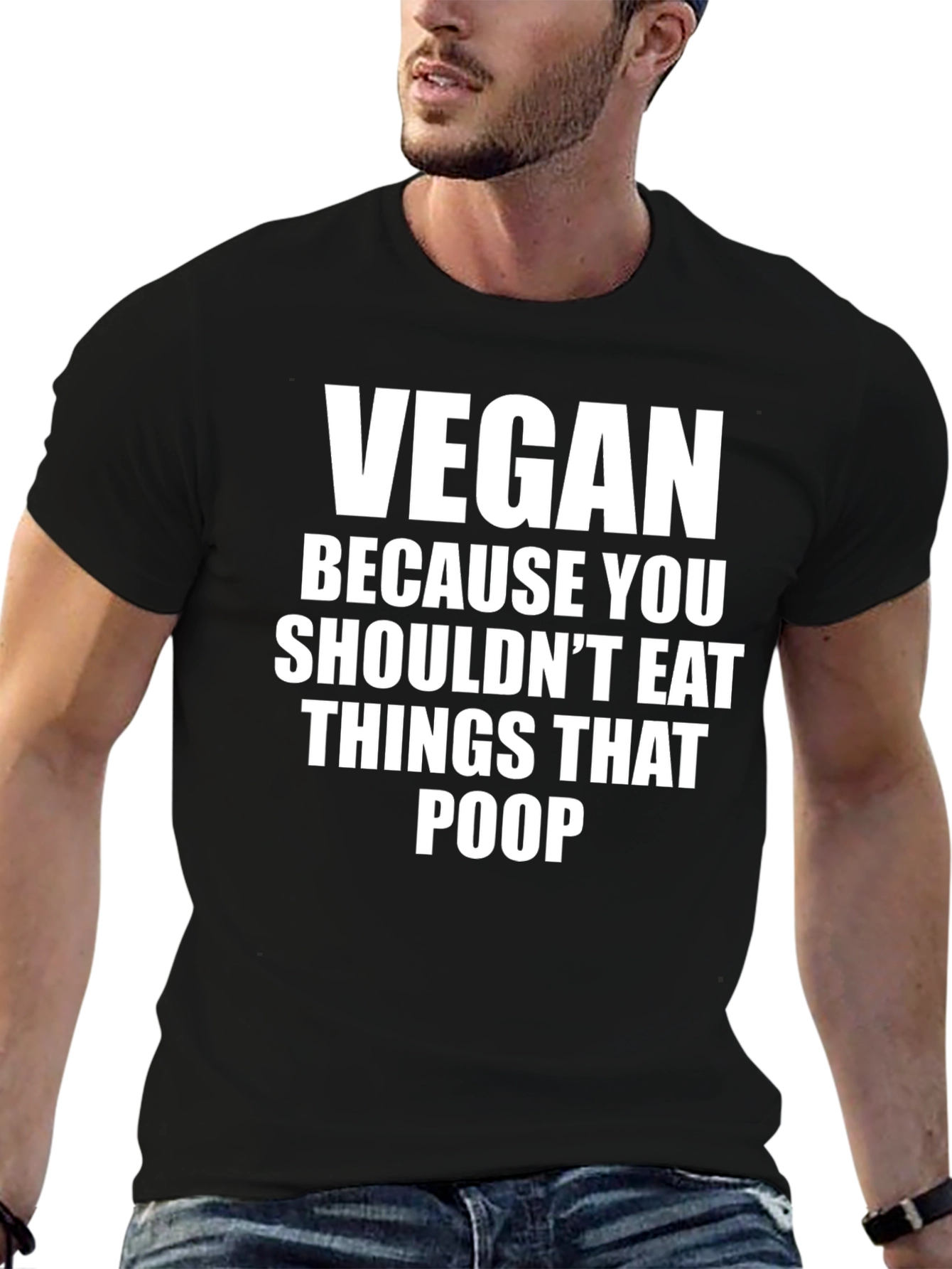 Vegan Slogan T-Shirt - Eat Plants Not Poop!