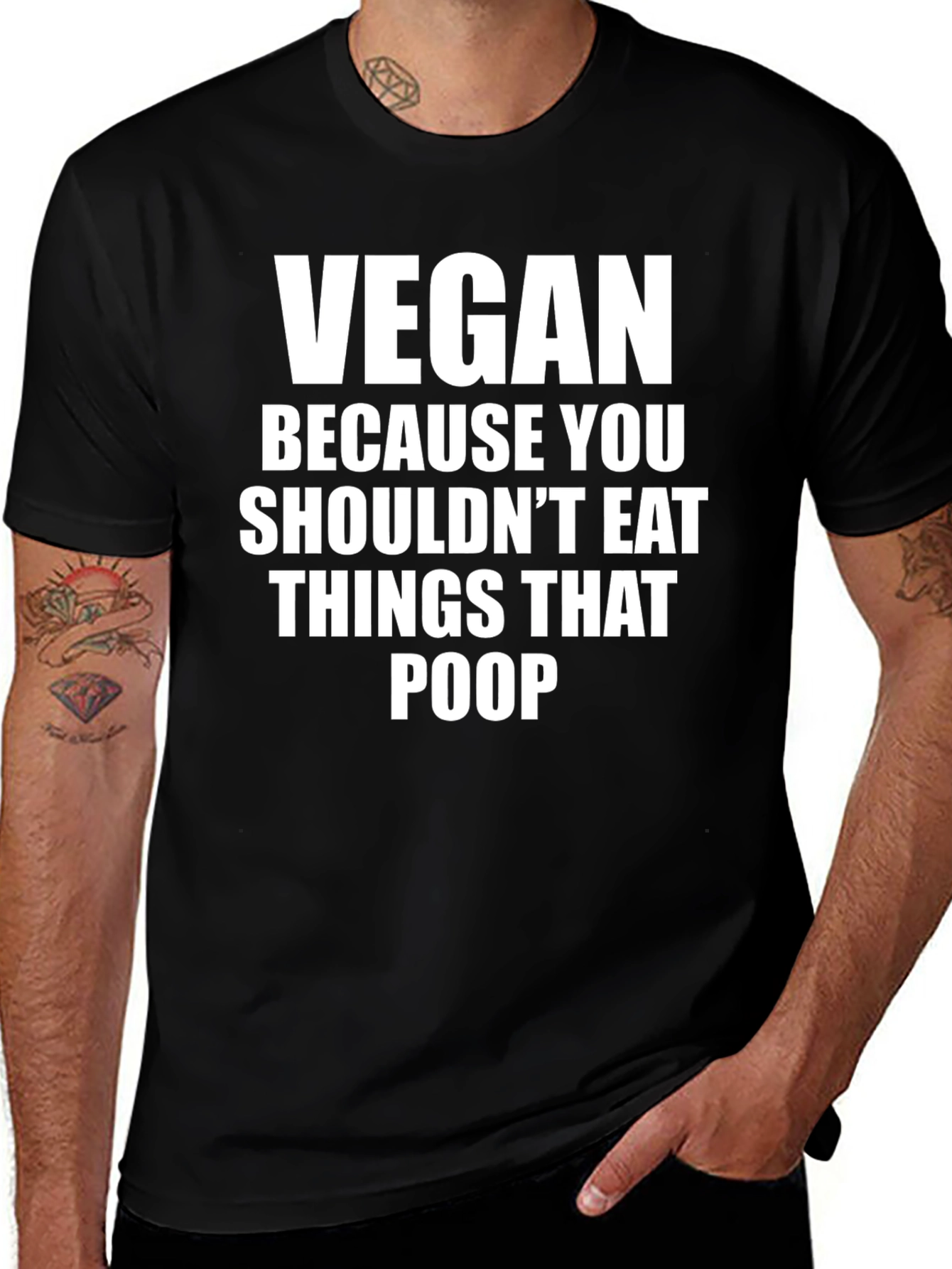 Vegan Slogan T-Shirt - Eat Plants Not Poop!