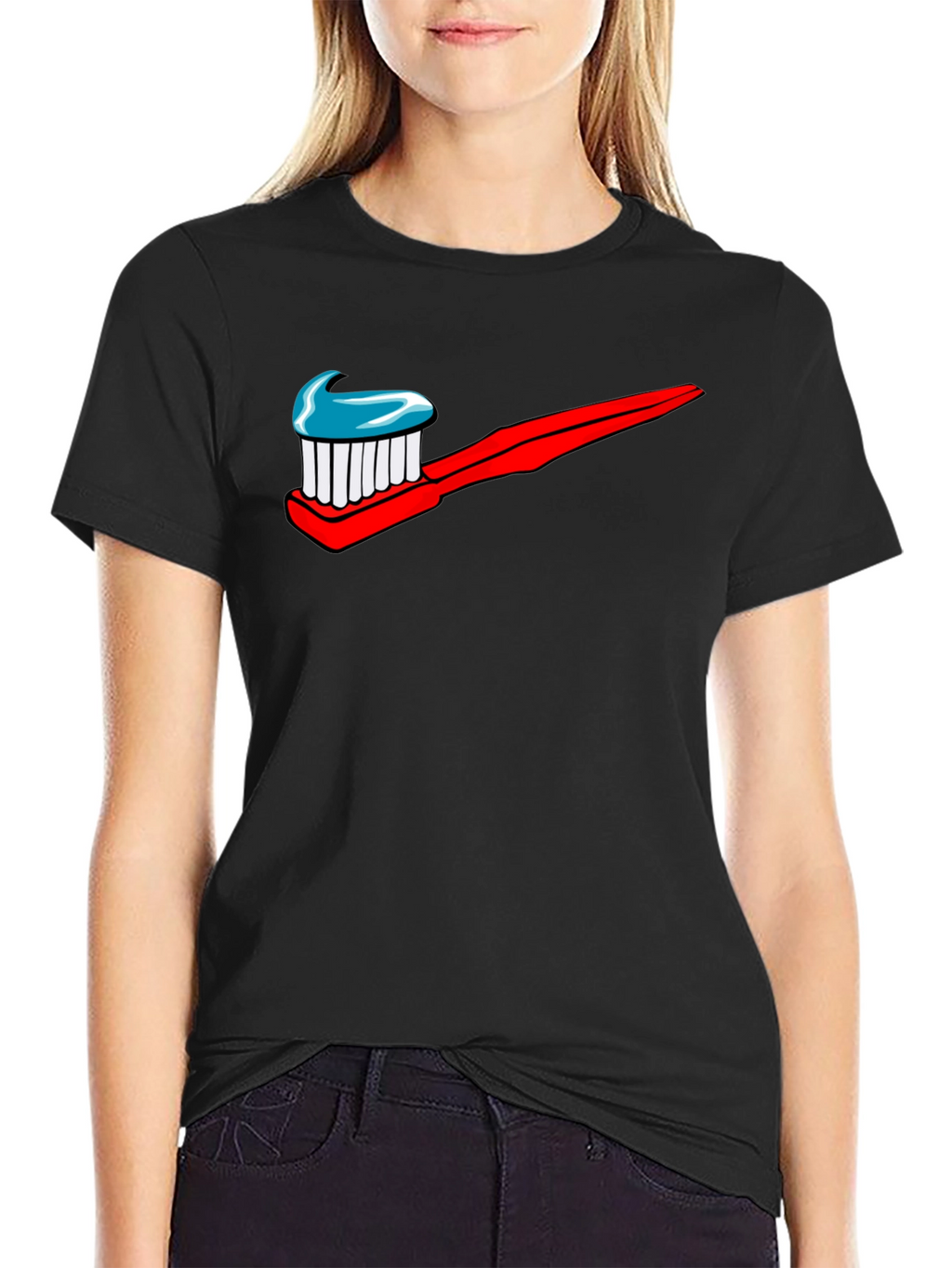 Toothbrush Logo Graphic Print T-Shirt