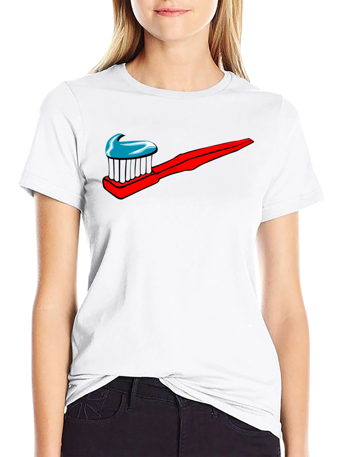 Toothbrush Logo Graphic Print T-Shirt