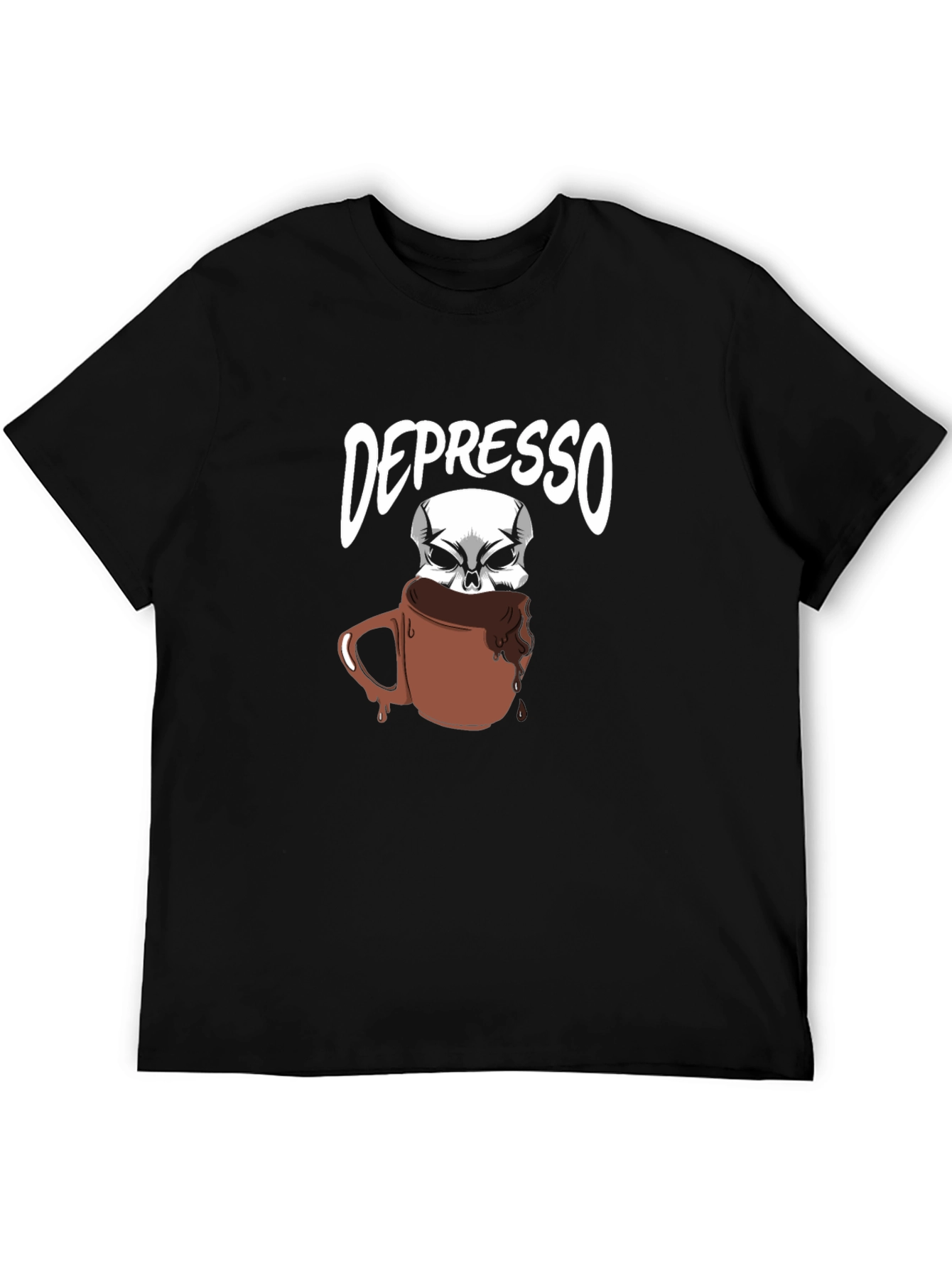Depresso T-Shirt - Funny Skull Coffee Design