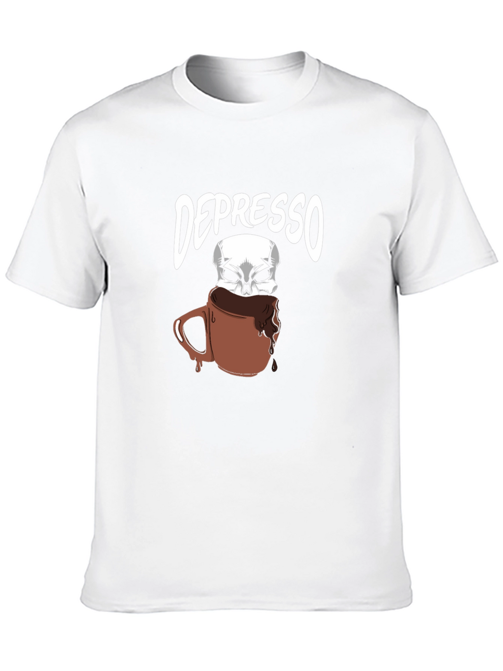 Depresso T-Shirt - Funny Skull Coffee Design