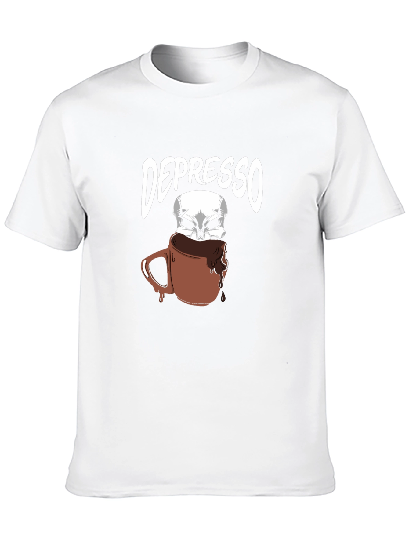 Depresso T-Shirt - Funny Skull Coffee Design