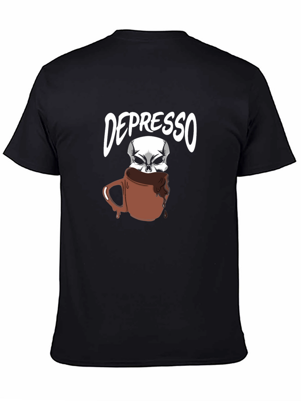 Depresso T-Shirt - Funny Skull Coffee Design