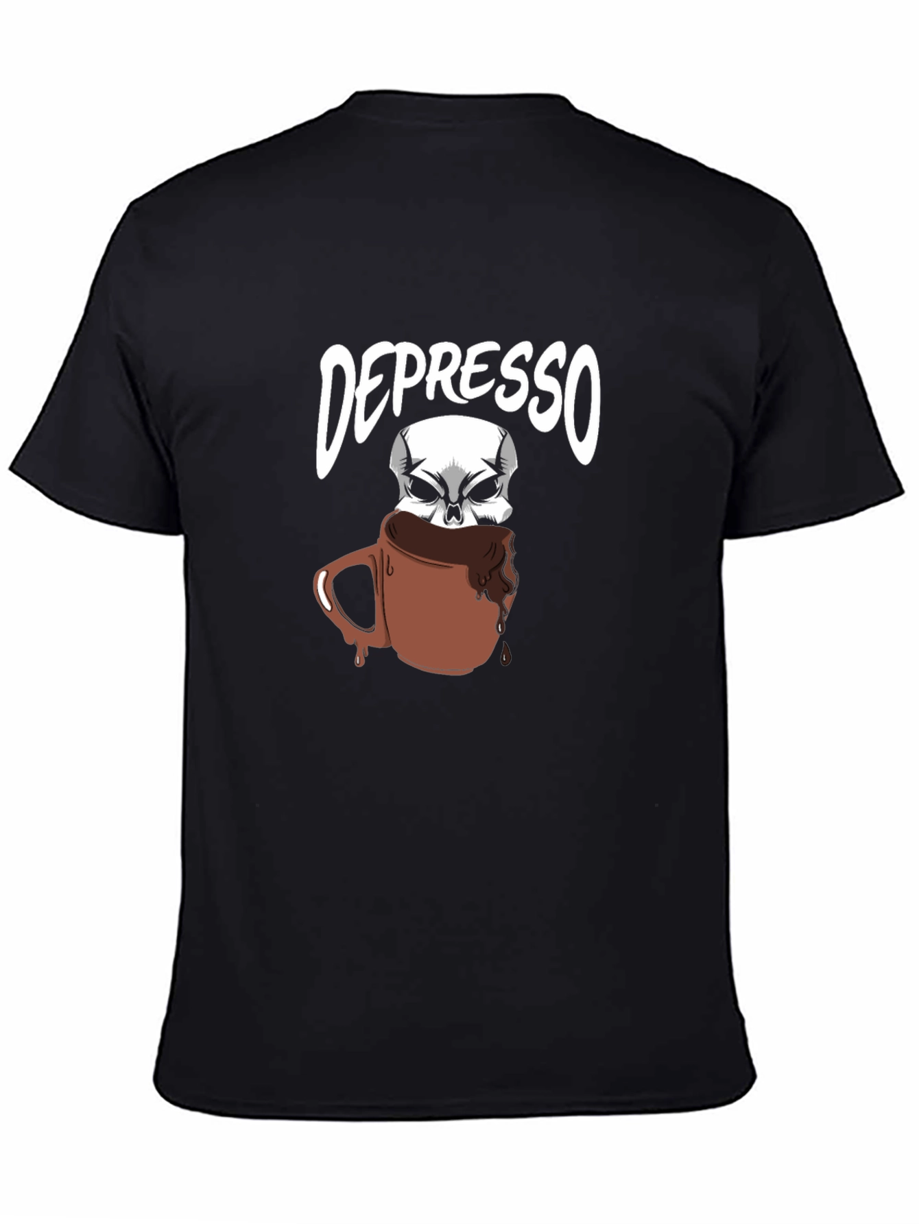 Depresso T-Shirt - Funny Skull Coffee Design