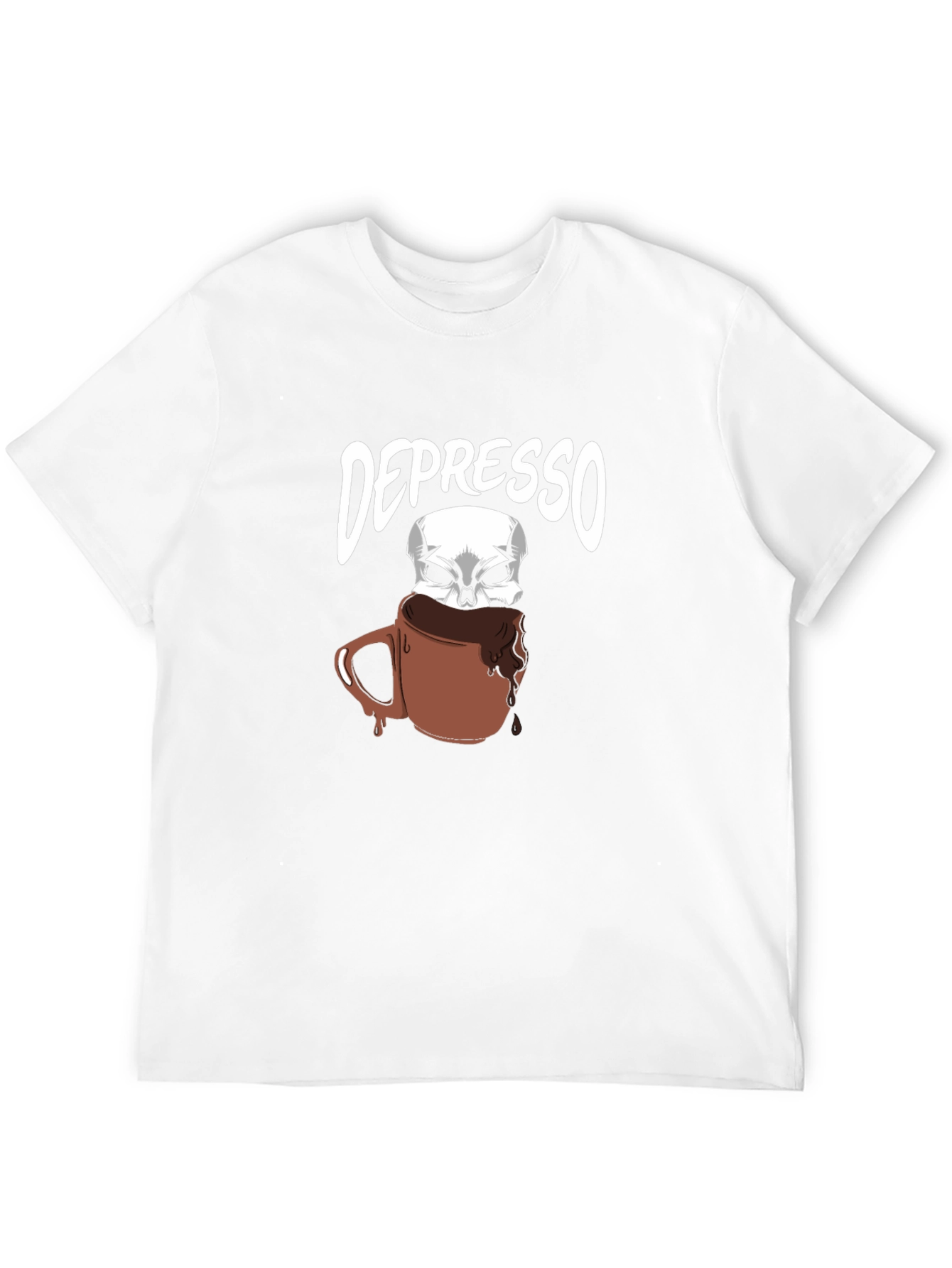Depresso T-Shirt - Funny Skull Coffee Design