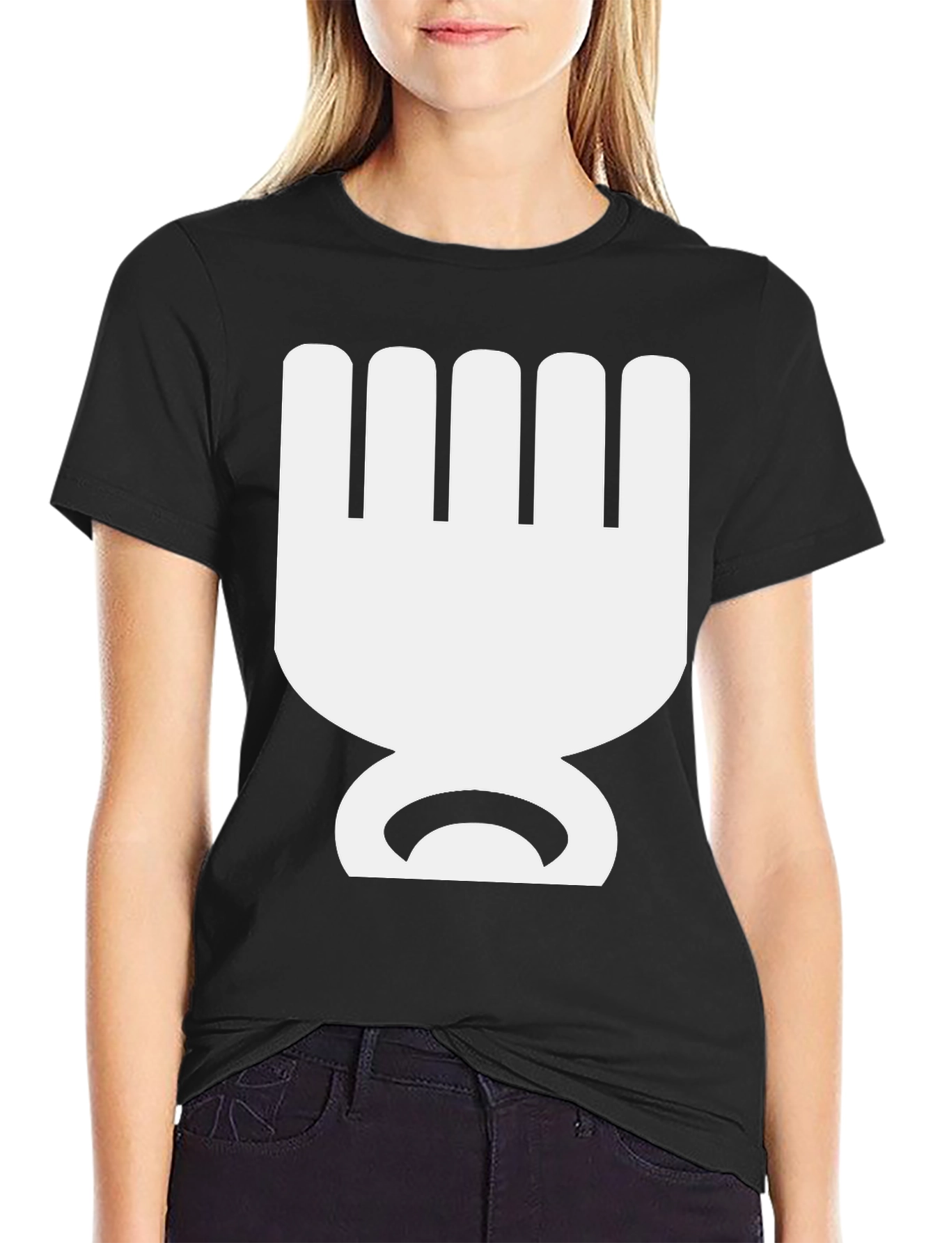 Geometric Graphic Tee - Bold Black Cotton T-Shirt