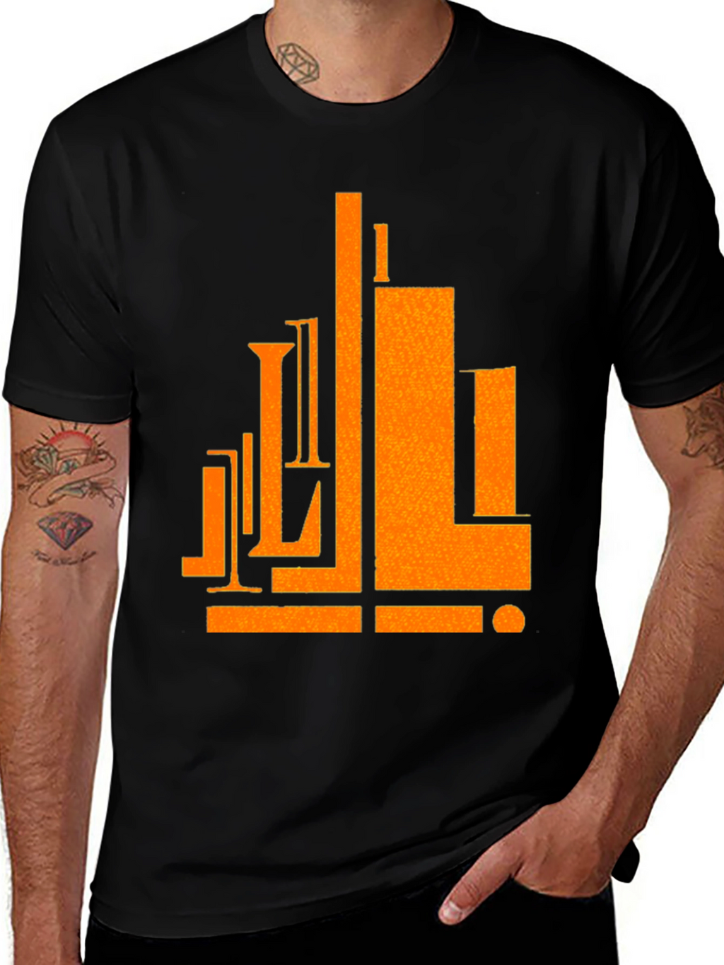Abstract Graphic Print Crew Neck T-Shirt