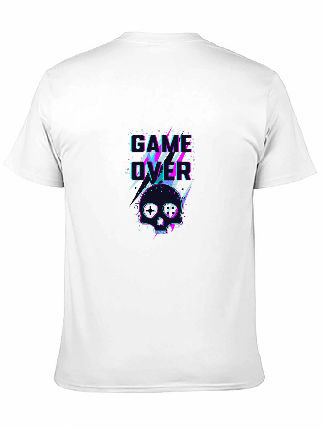 Game Over Skull Graphic Tee - Black