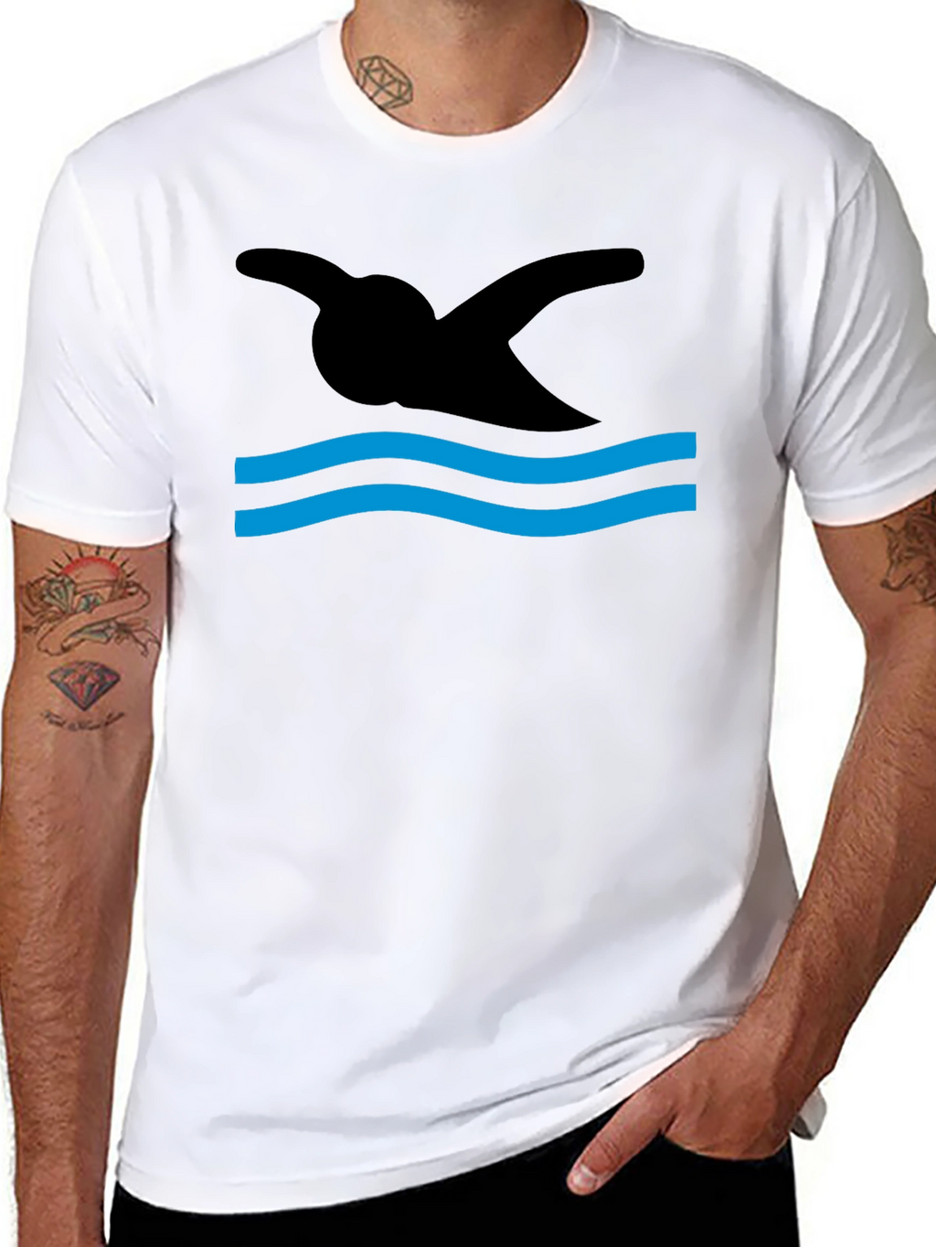 Swimmer Silhouette Graphic T-Shirt