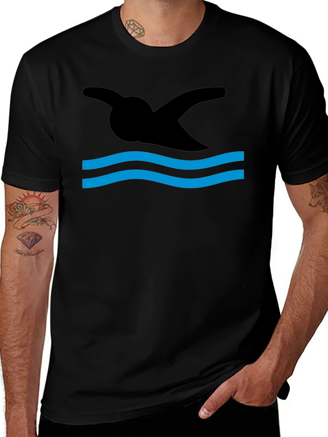 Swimmer Silhouette Graphic T-Shirt