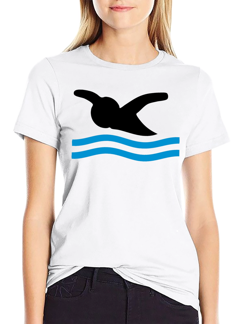 Swimmer Silhouette Graphic T-Shirt