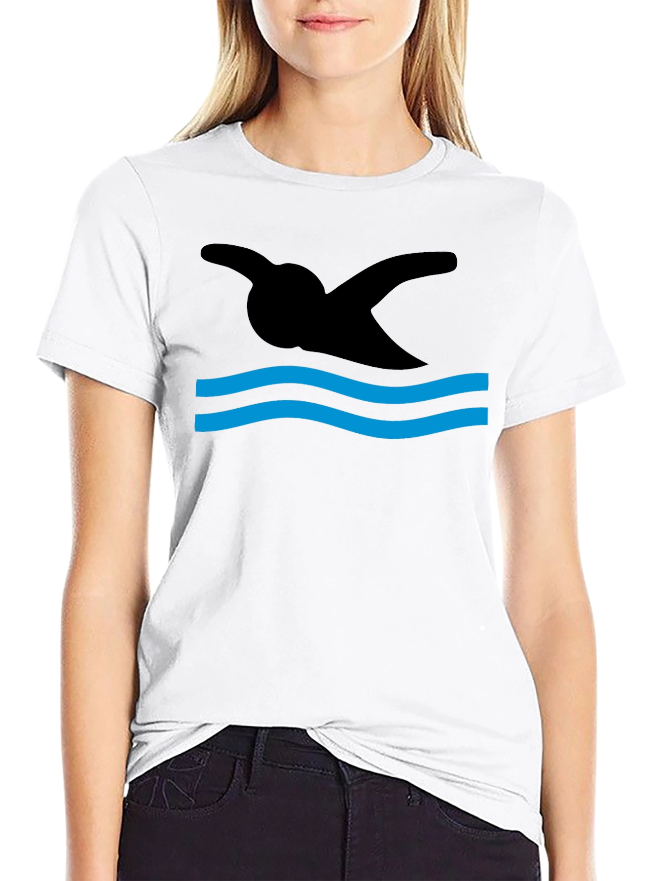 Swimmer Silhouette Graphic T-Shirt