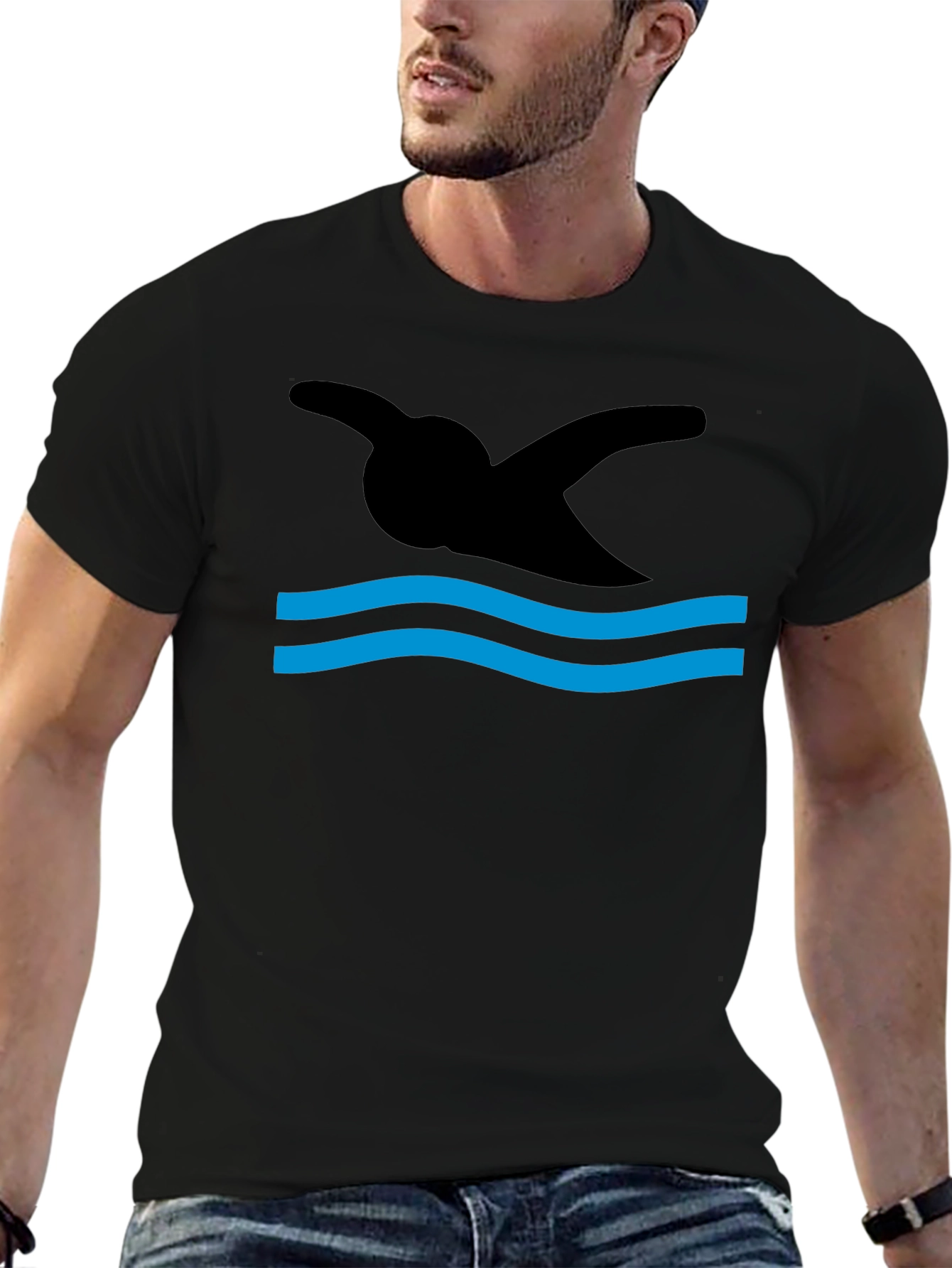 Swimmer Silhouette Graphic T-Shirt