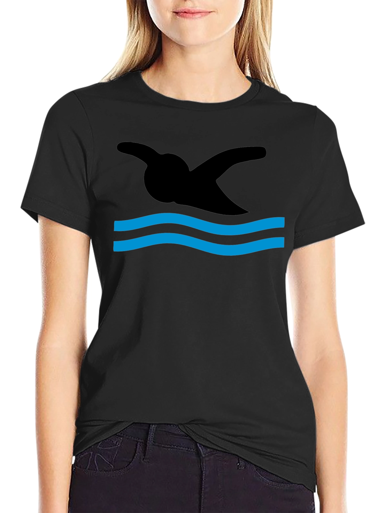 Swimmer Silhouette Graphic T-Shirt