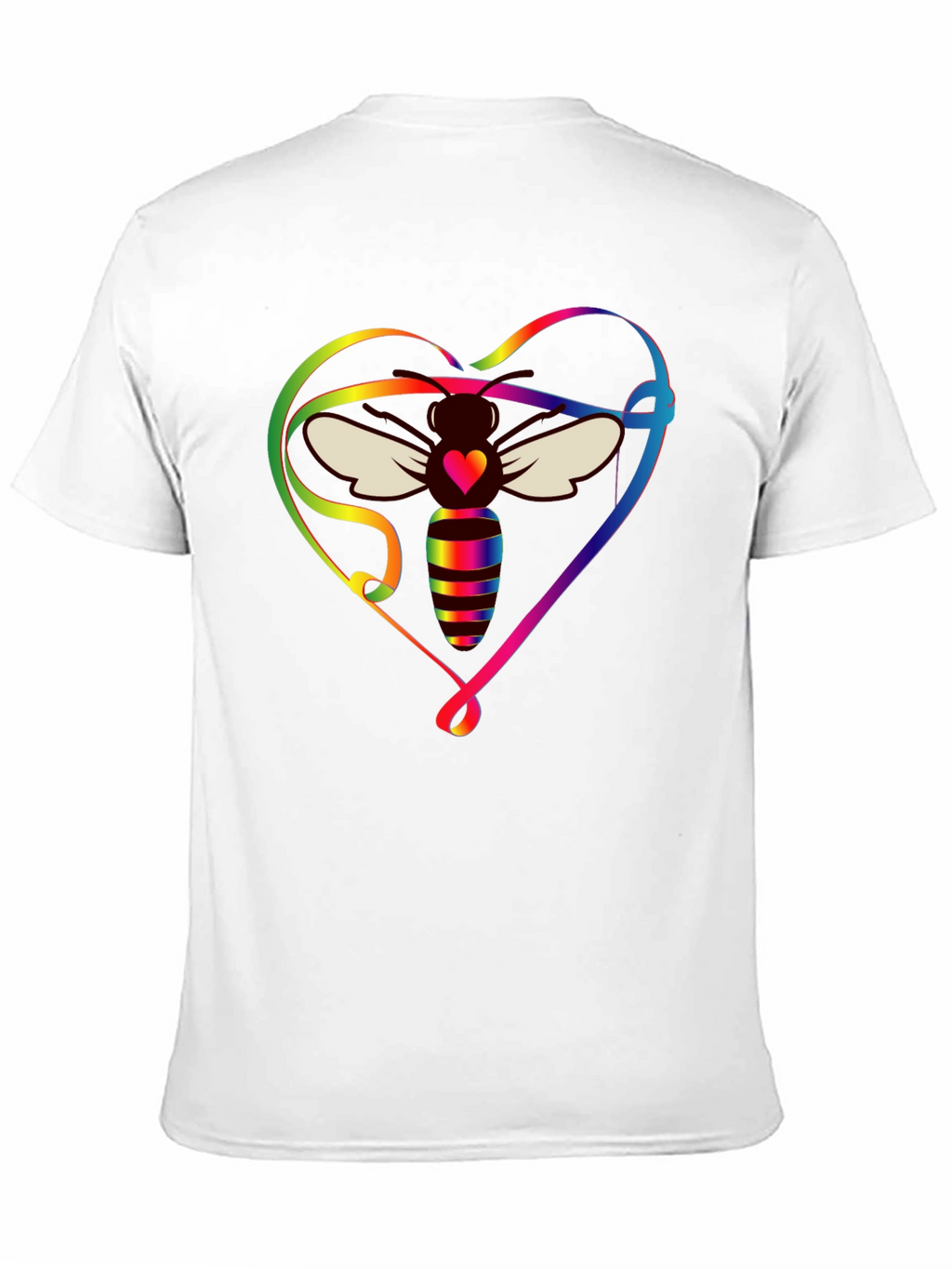 Rainbow Bee Heart Graphic T-Shirt