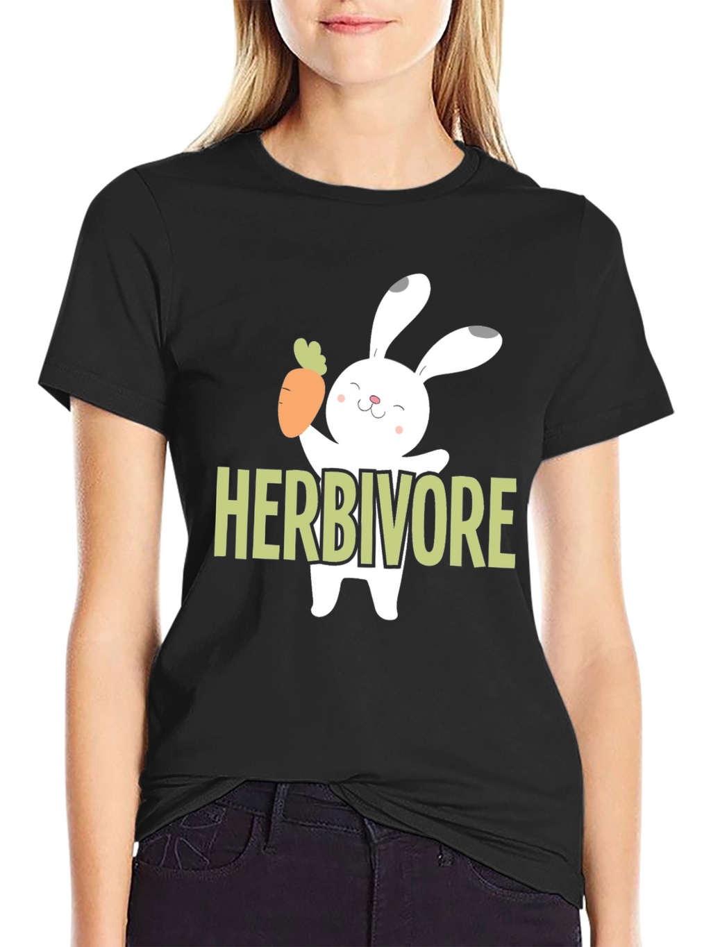 Herbivore T-Shirt Cute Bunny Carrot Vegetarian Tee