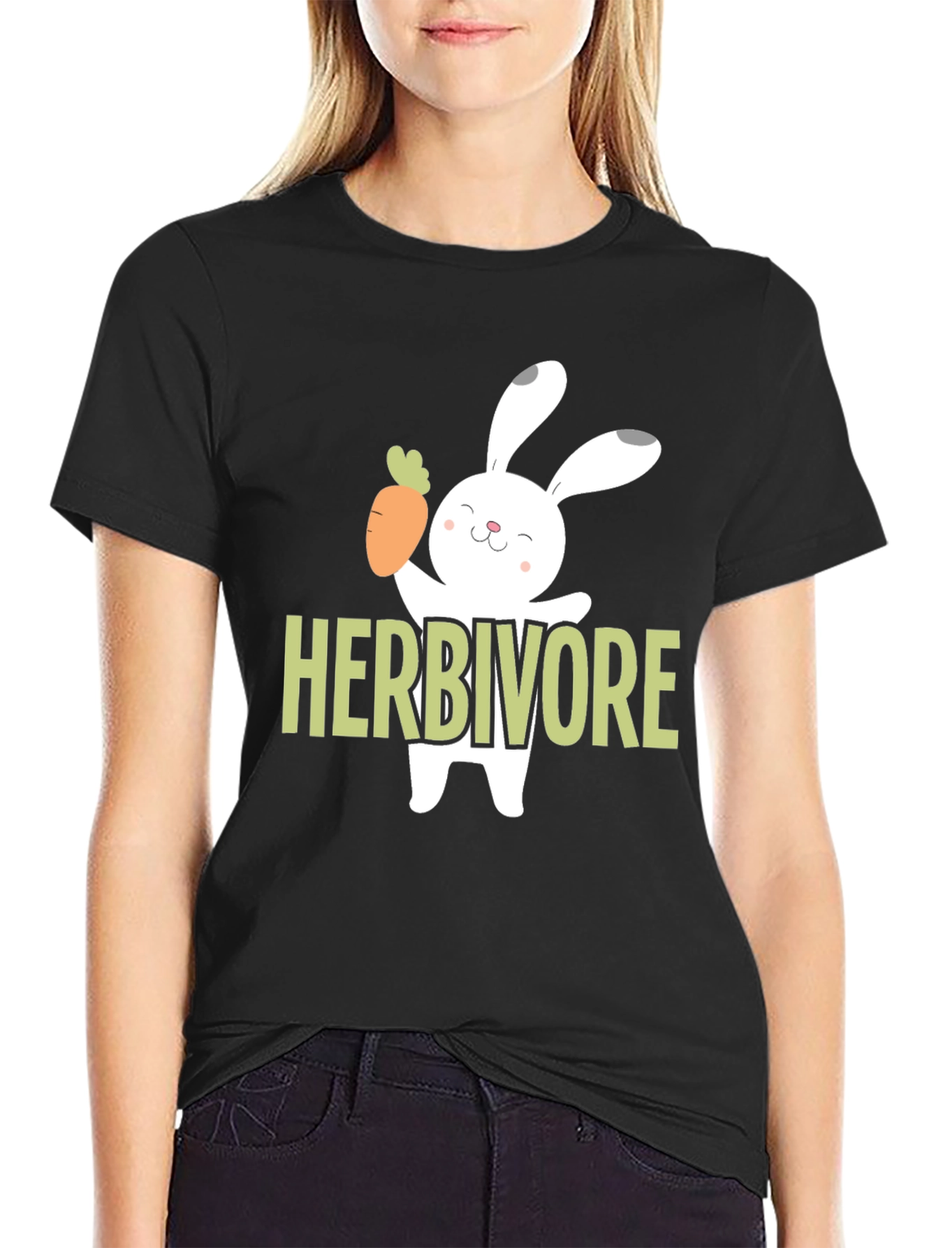 Herbivore T-Shirt Cute Bunny Carrot Vegetarian Tee