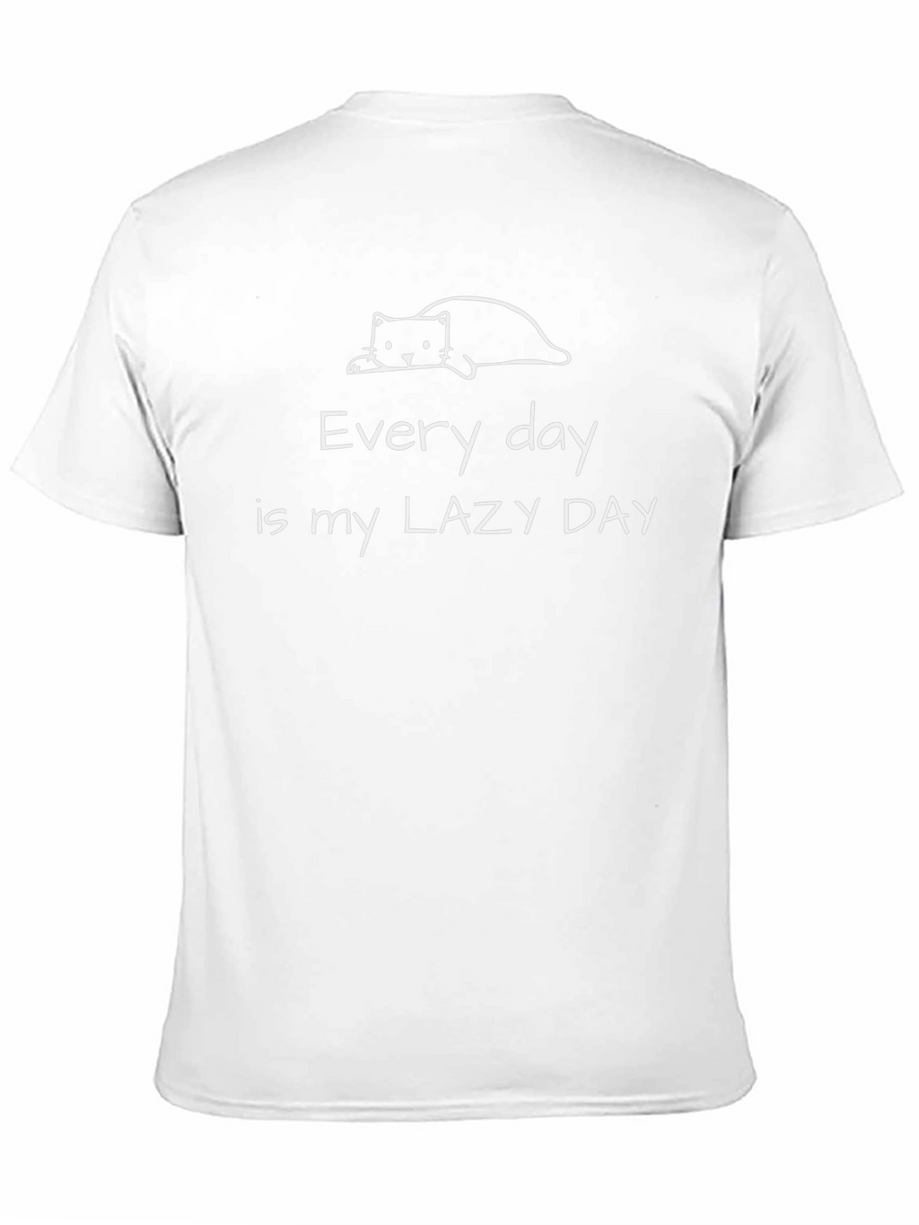 Lazy Day Black T-Shirt - Cute Cat Graphic
