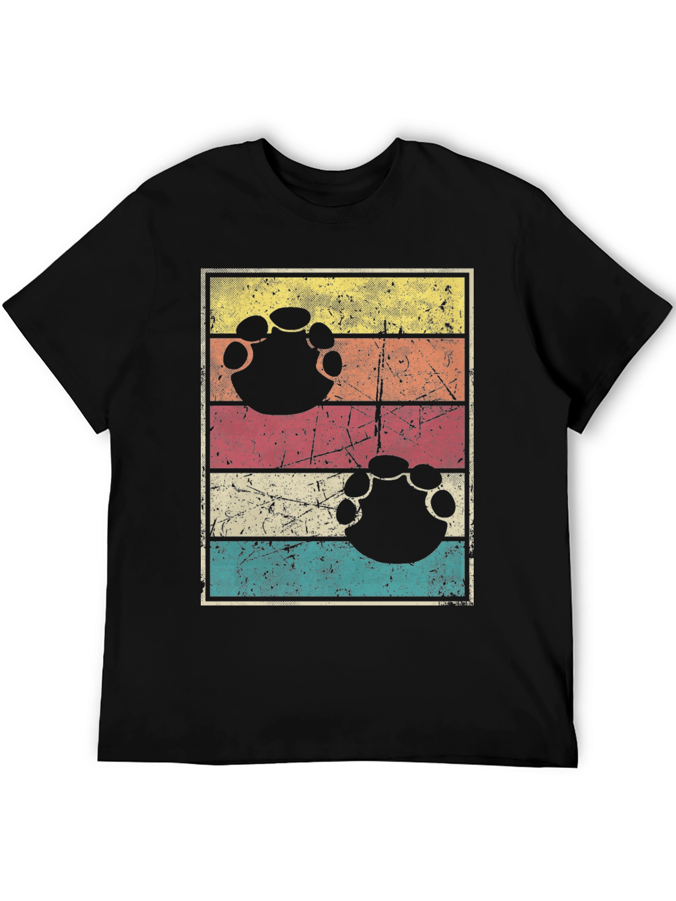 Retro Bigfoot Paw Print T-Shirt