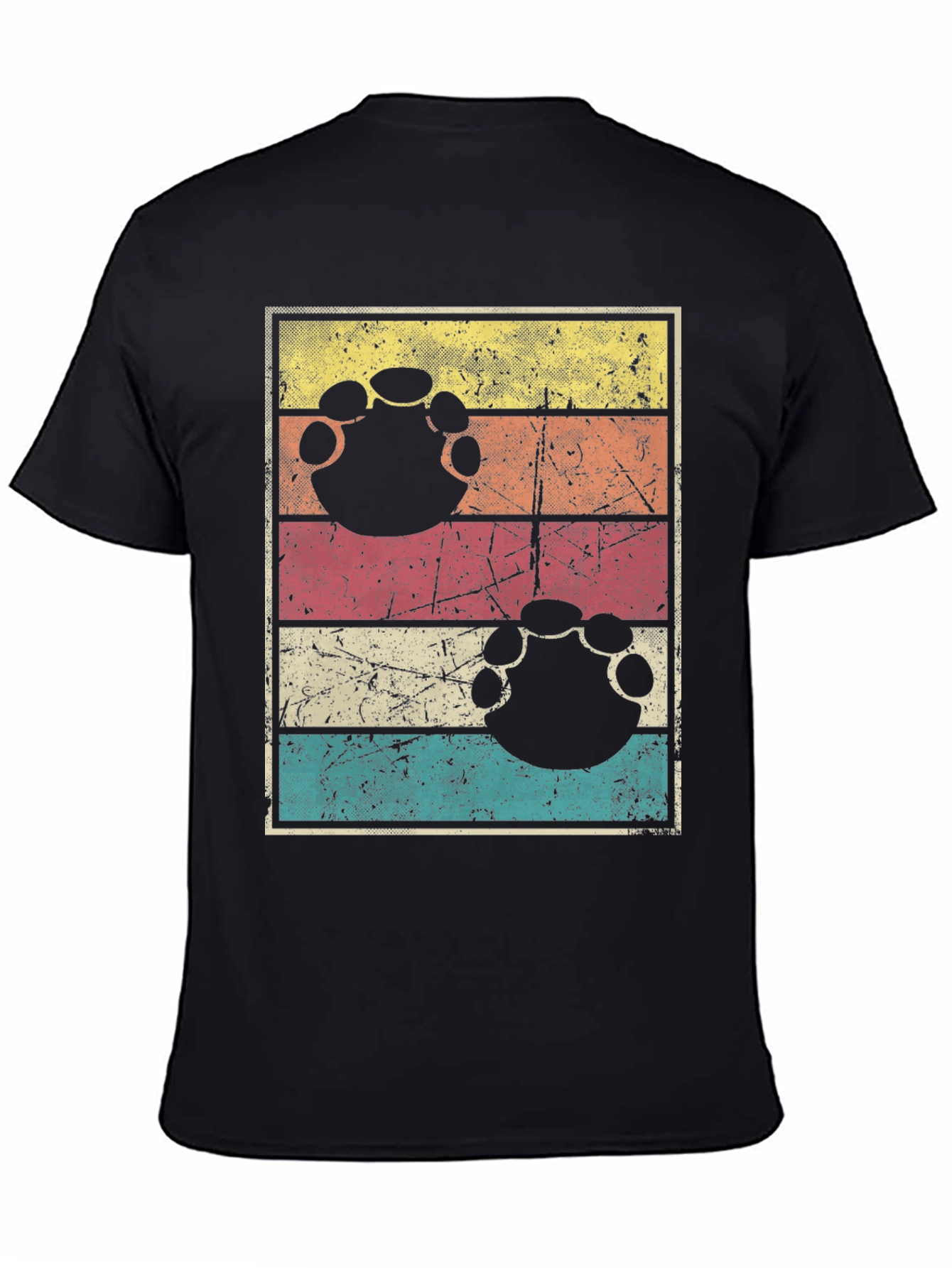 Retro Bigfoot Paw Print T-Shirt