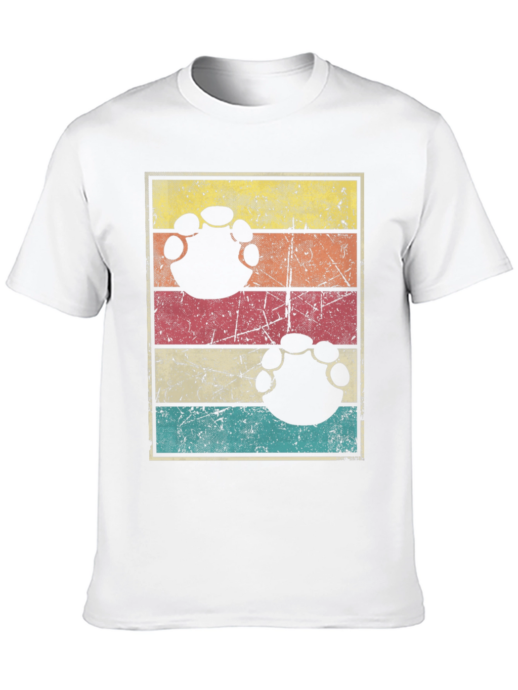 Retro Bigfoot Paw Print T-Shirt