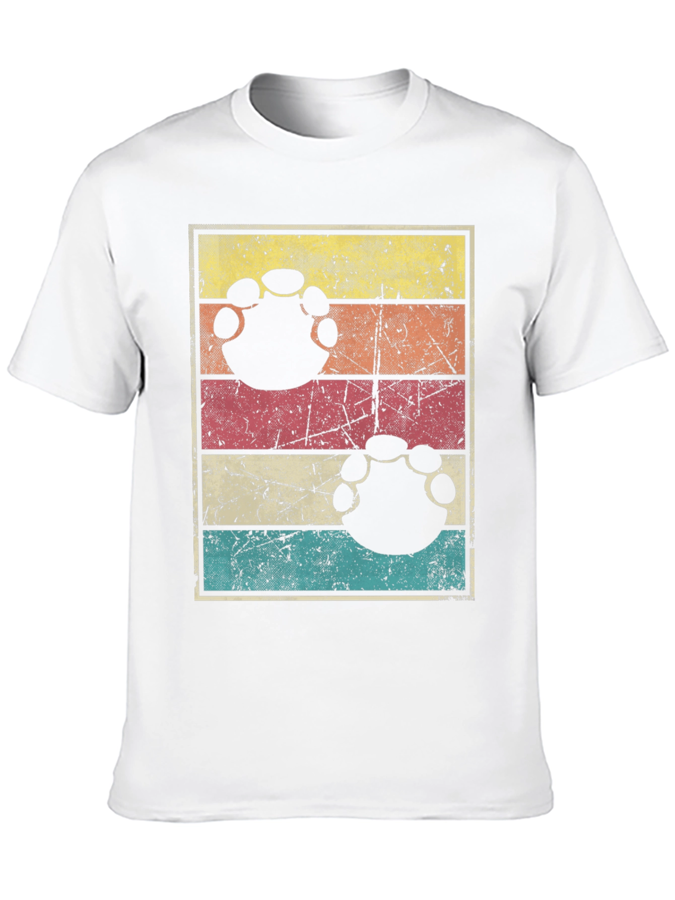 Retro Bigfoot Paw Print T-Shirt