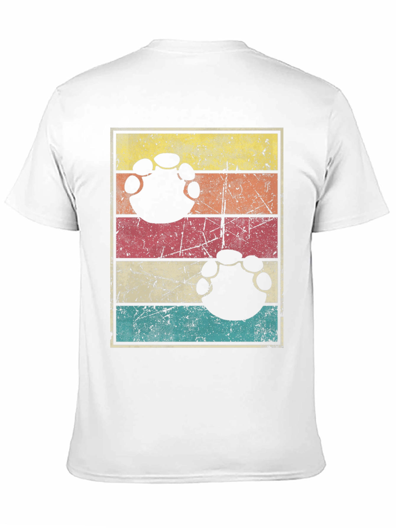 Retro Bigfoot Paw Print T-Shirt