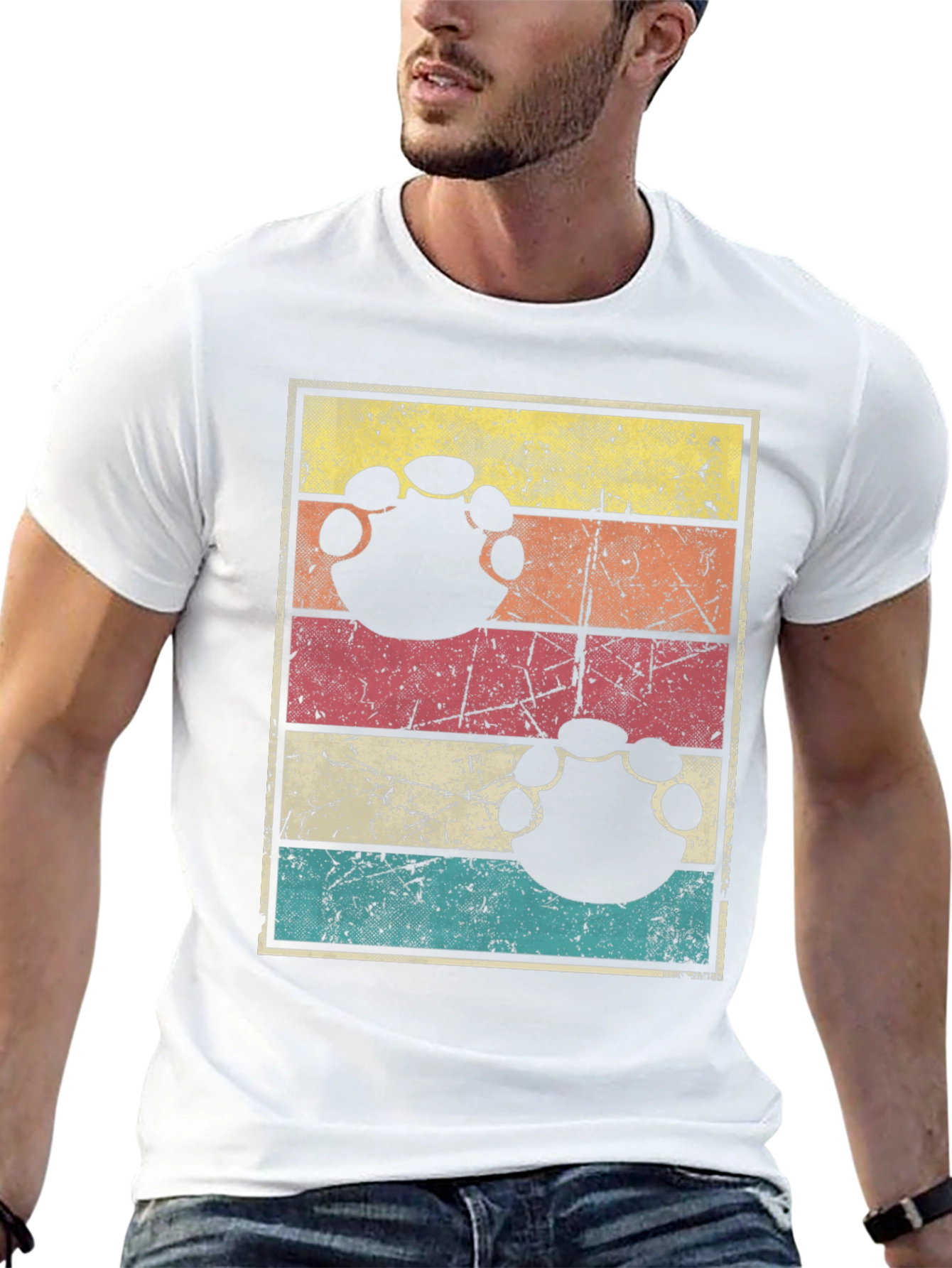 Retro Bigfoot Paw Print T-Shirt