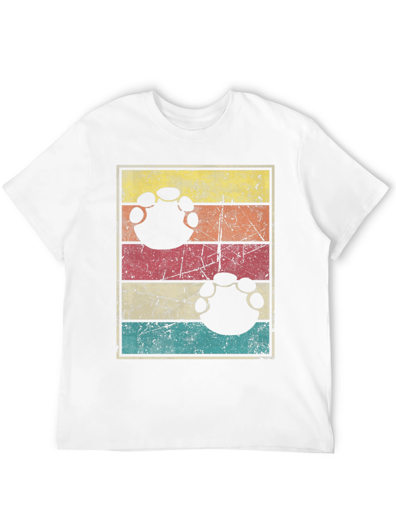 Retro Bigfoot Paw Print T-Shirt