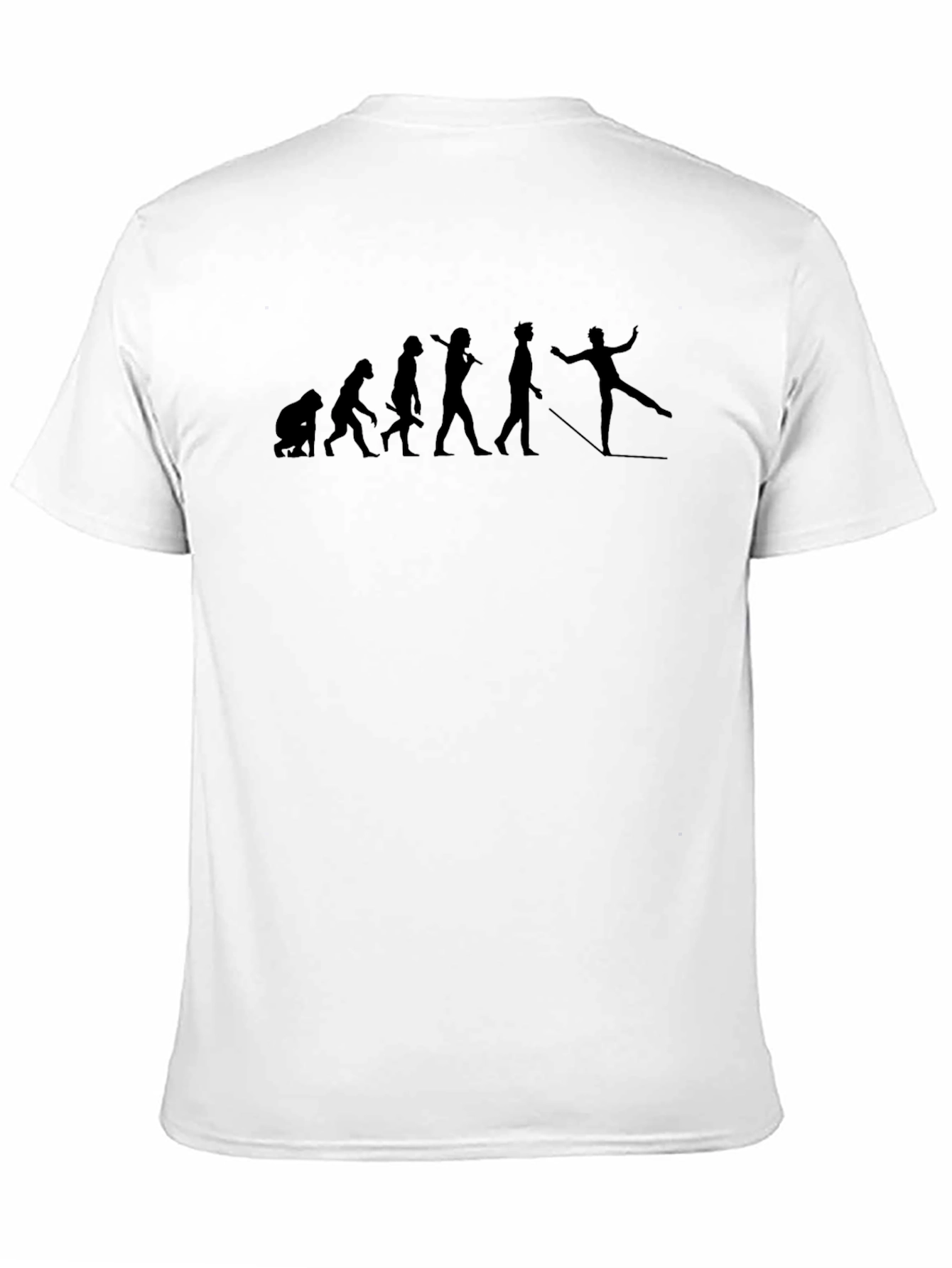 Evolution of Skier Black Graphic T-Shirt