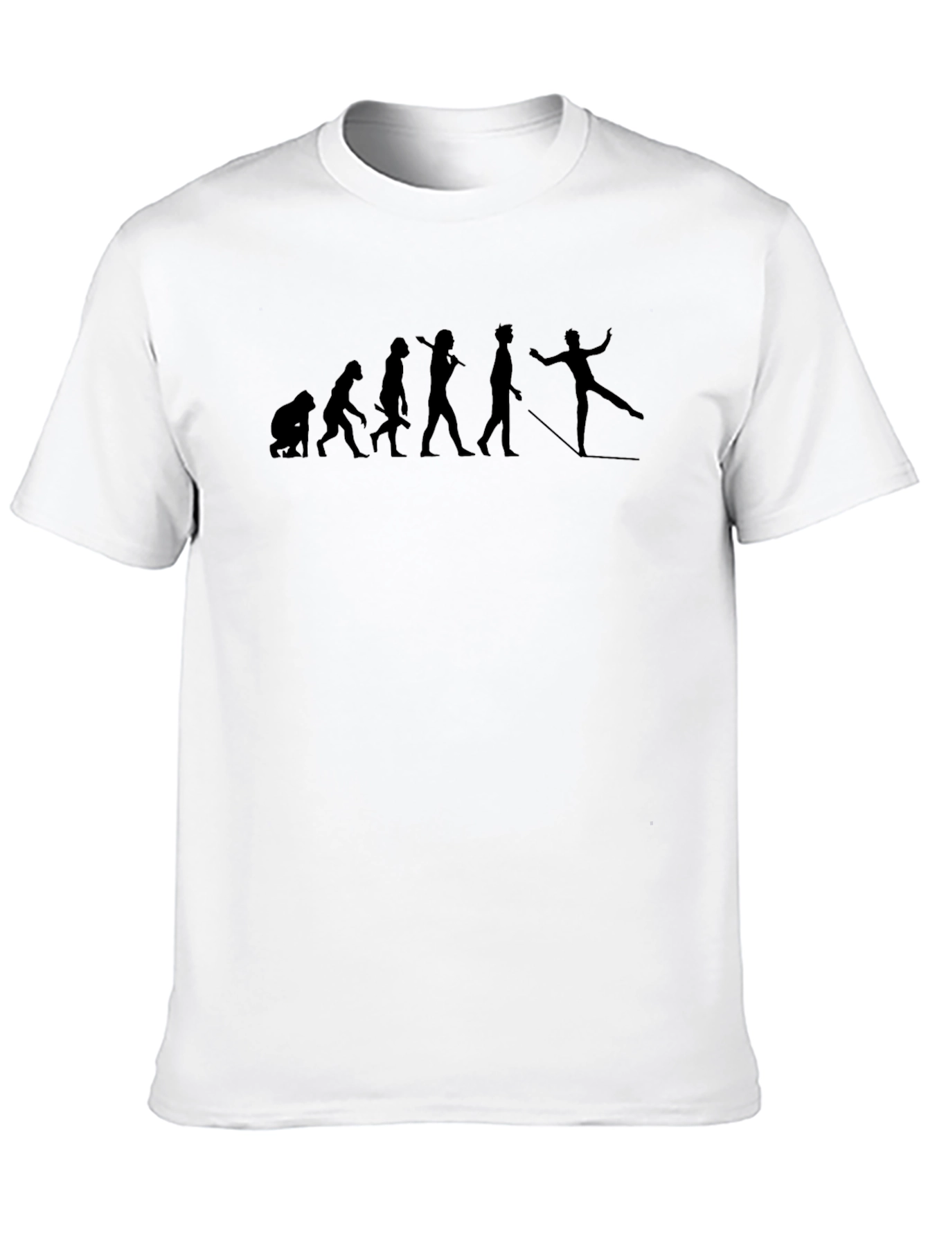 Evolution of Skier Black Graphic T-Shirt