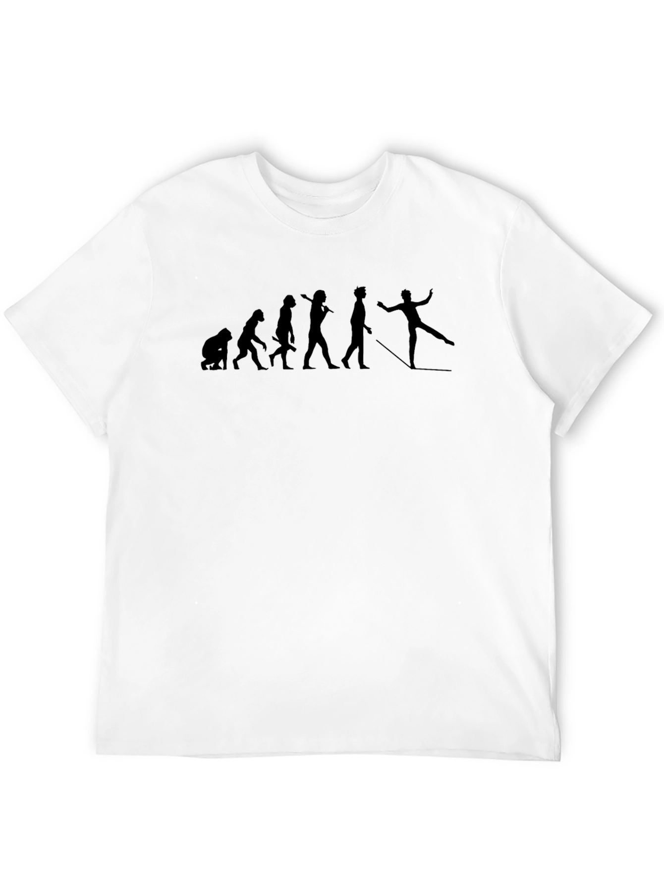 Evolution of Skier Black Graphic T-Shirt