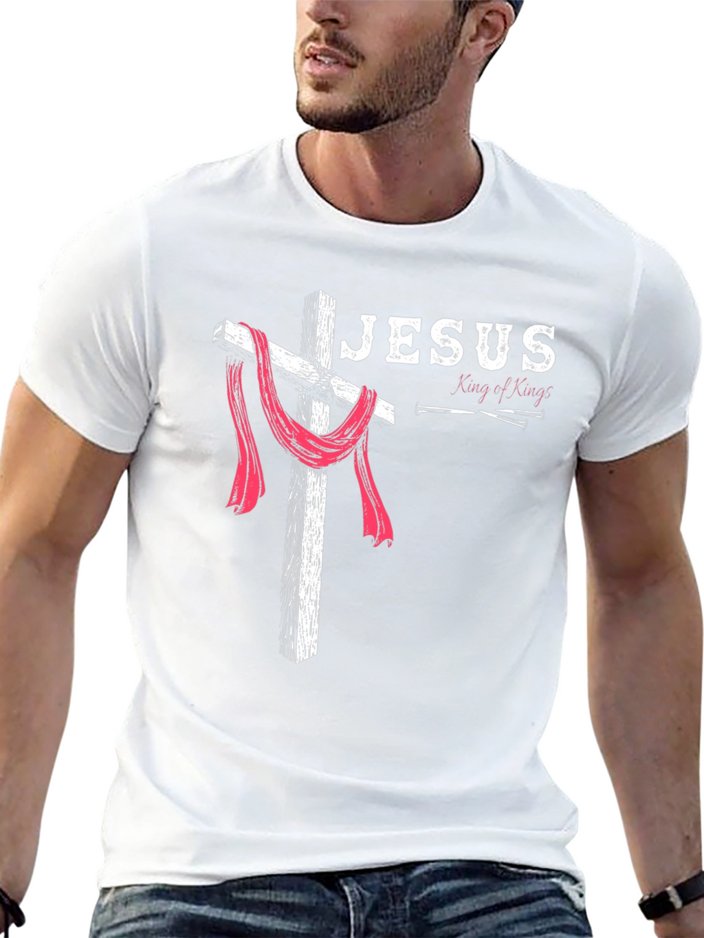 Jesus King of Kings Cross Graphic Black T-Shirt