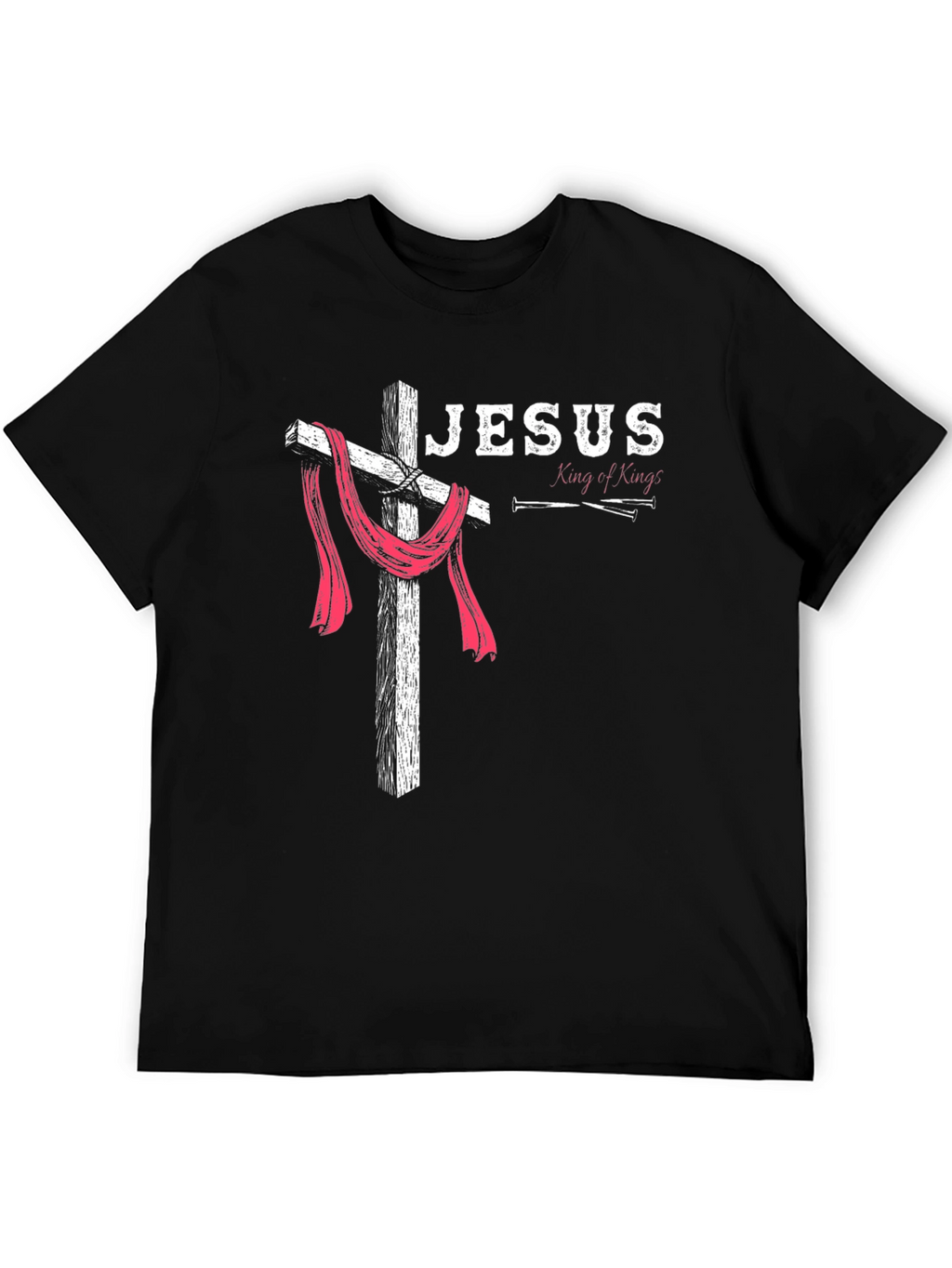 Jesus King of Kings Cross Graphic Black T-Shirt